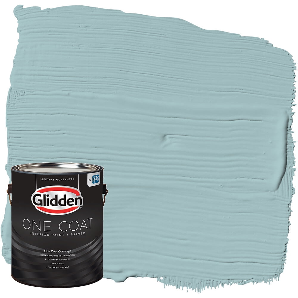 Glidden One Coat Interior Paint + Primer Lazy River / Blue, Flat, 1 Gallon