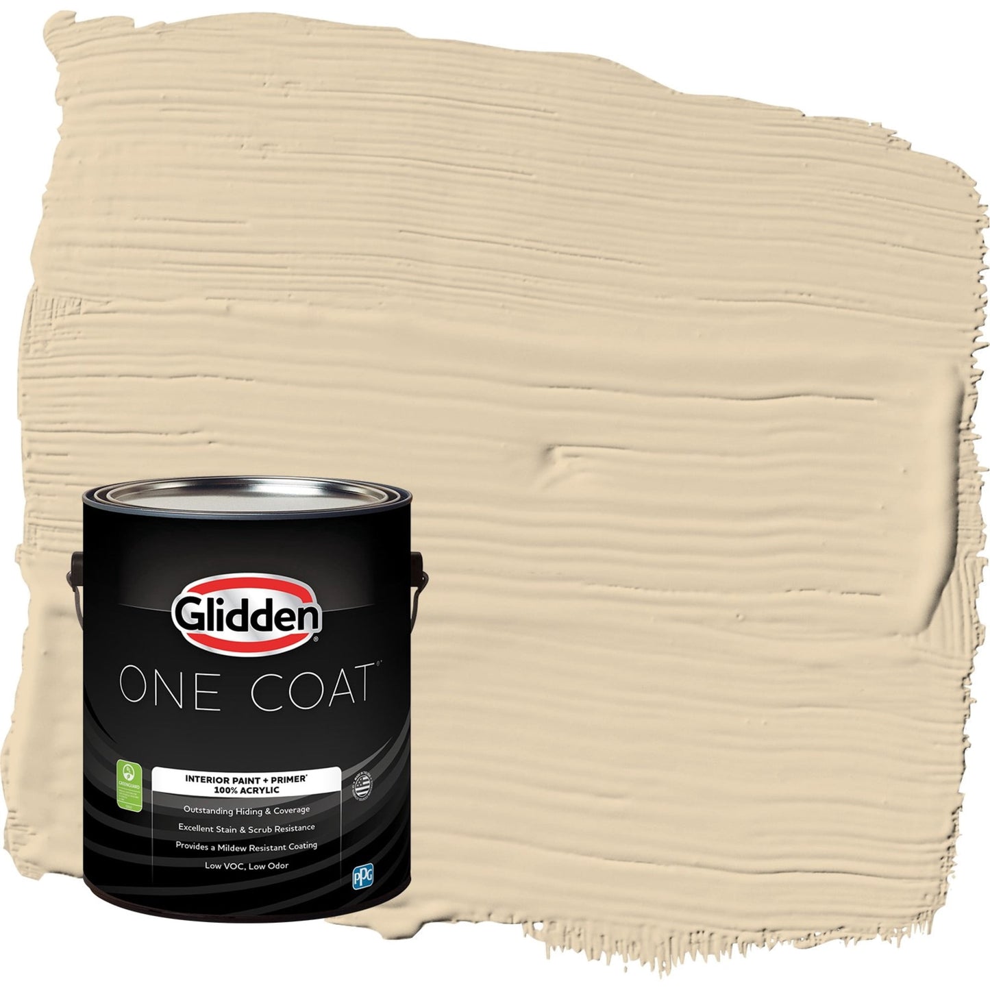 Glidden One Coat Almond Cream / Beige Eggshell Interior Paint with Primer, 1 Gallon