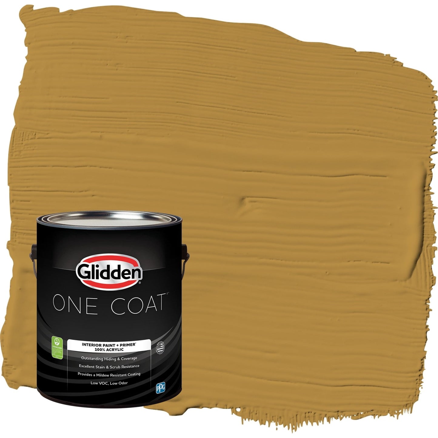 Glidden One Coat Butterscotch Ripple / Yellow Eggshell Interior Paint with Primer, 1 Gallon