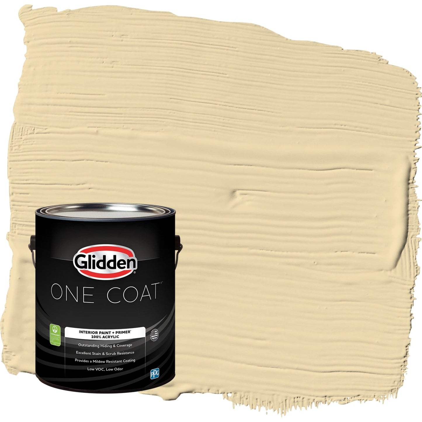 Glidden One Coat Caramelized Pears / Yellow Eggshell Interior Paint with Primer, 1 Gallon