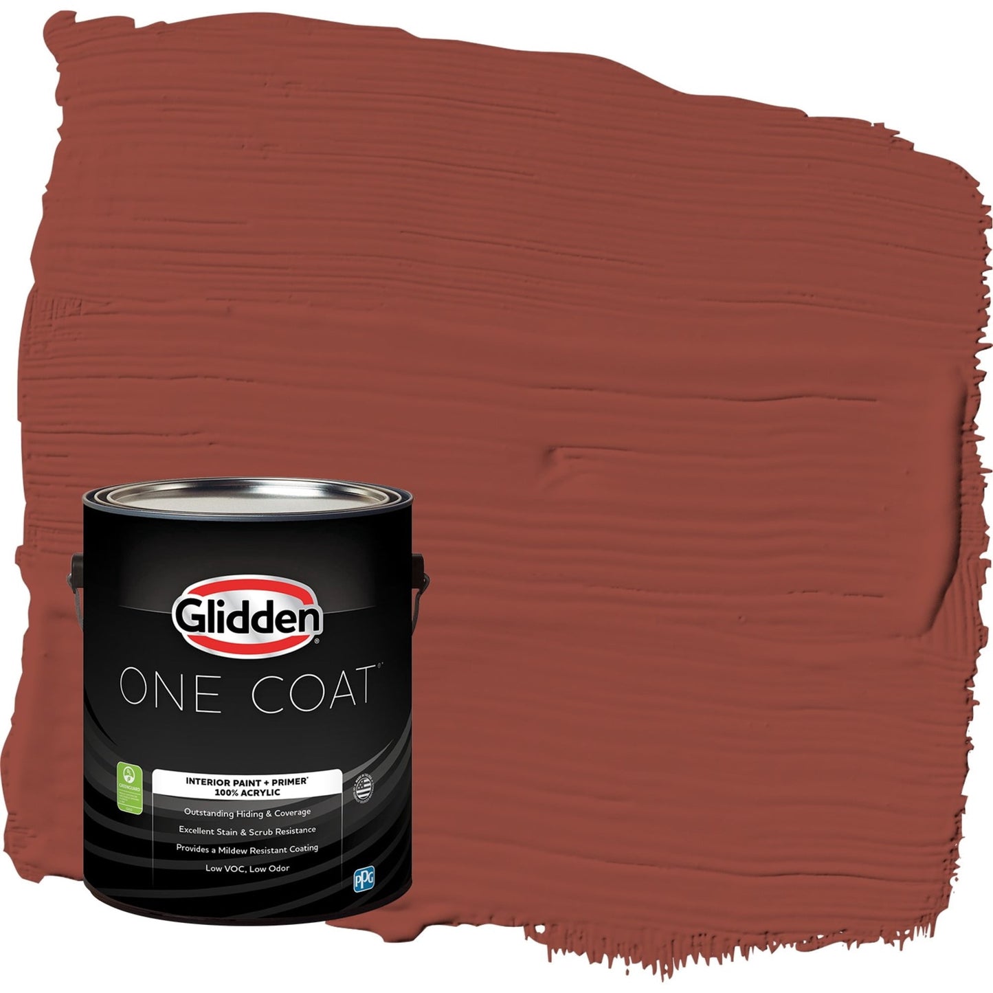 Glidden One Coat Cedar Chest / Red Flat Interior Paint with Primer, 1 Gallon