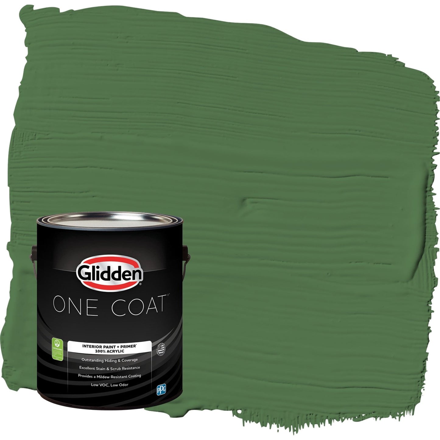 Glidden One Coat Clover Leaf / Green Flat Interior Paint with Primer, 1 Gallon