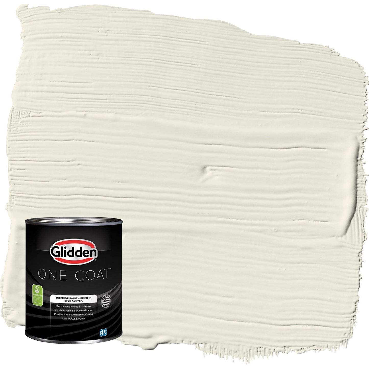 Glidden One Coat Interior Paint and Primer, Cold Foam / White, 1 Quart, Eggshell