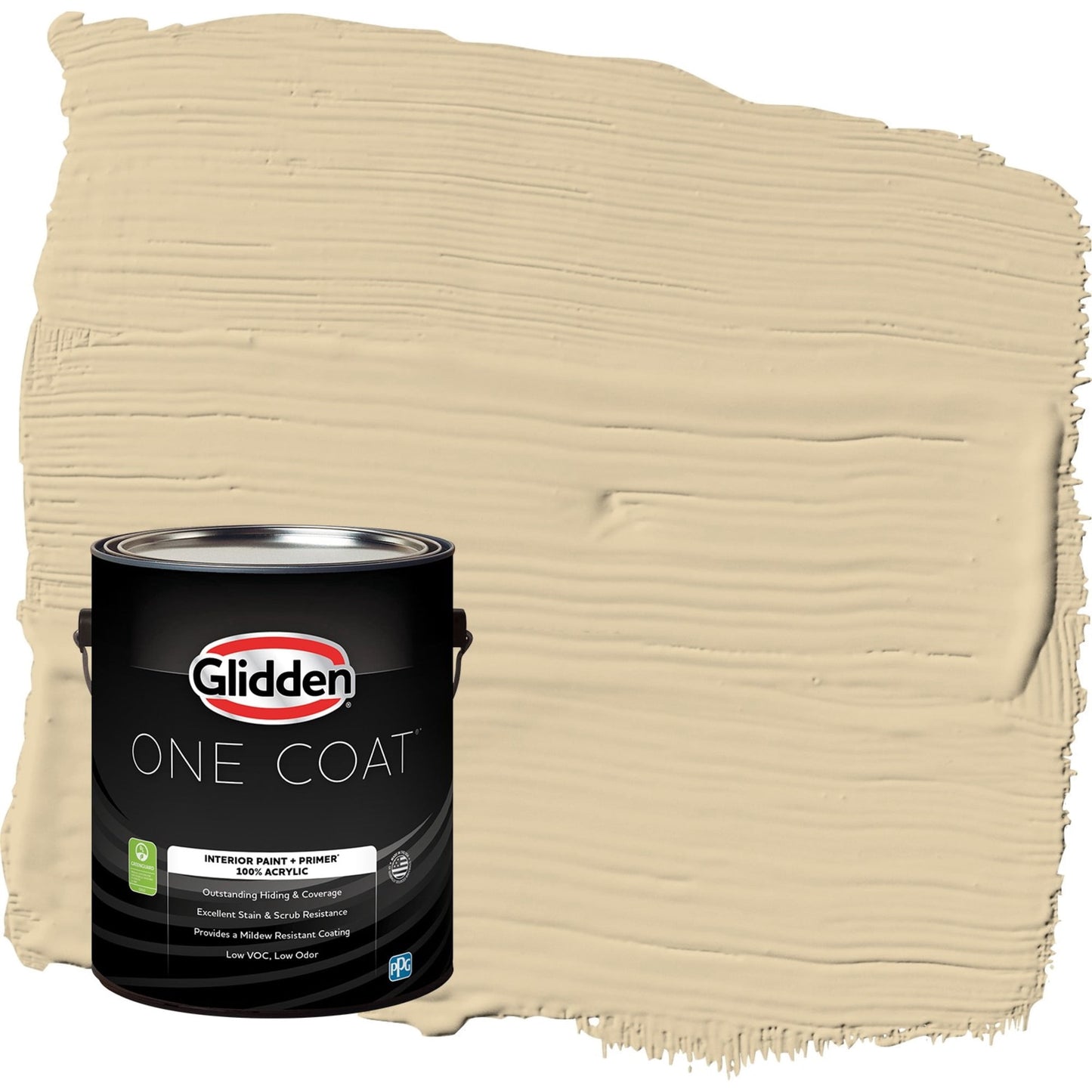 Glidden One Coat Cookie Dough / Beige Flat Interior Paint with Primer, 1 Gallon
