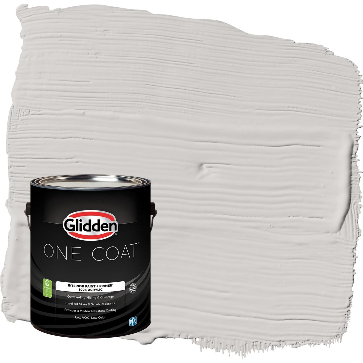 Glidden One Coat Elusion / Grey Eggshell Interior Paint with Primer, 1 Gallon