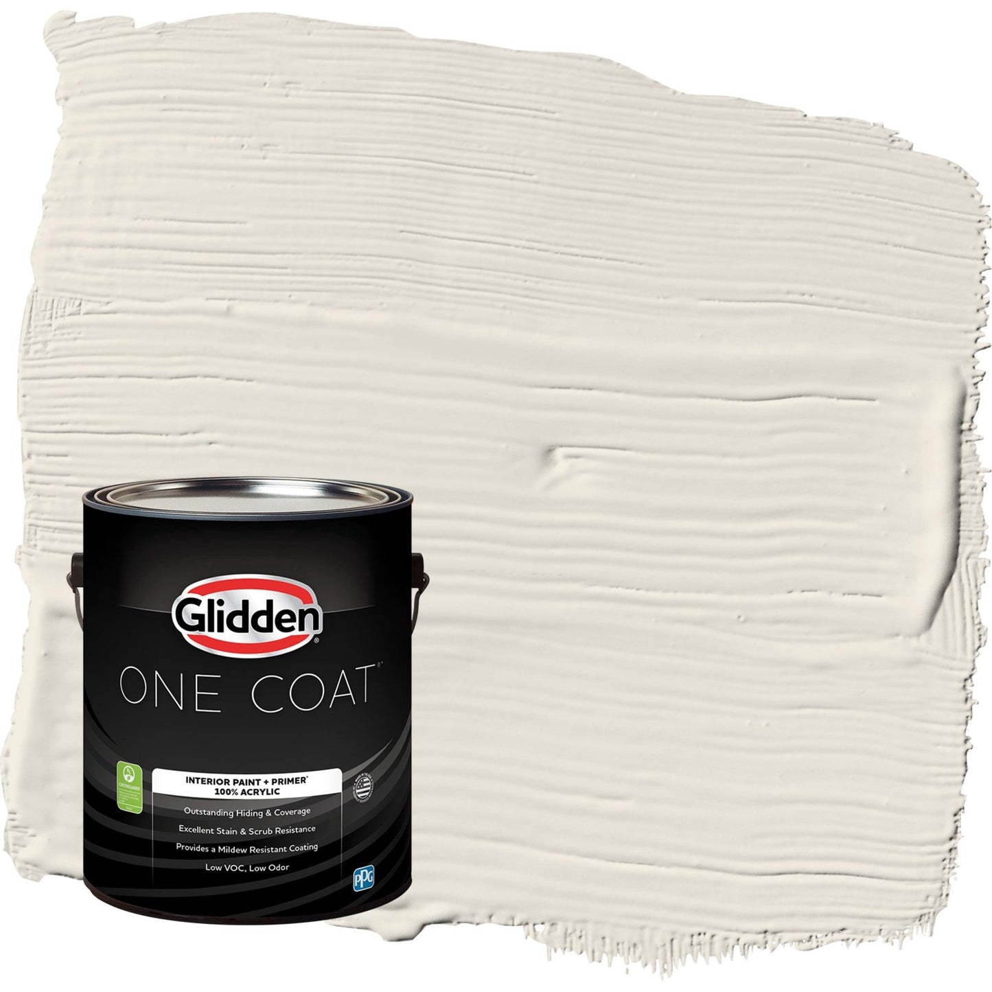 Glidden One Coat Hourglass / Off-White Semi-Gloss Interior Paint with Primer, 1 Gallon