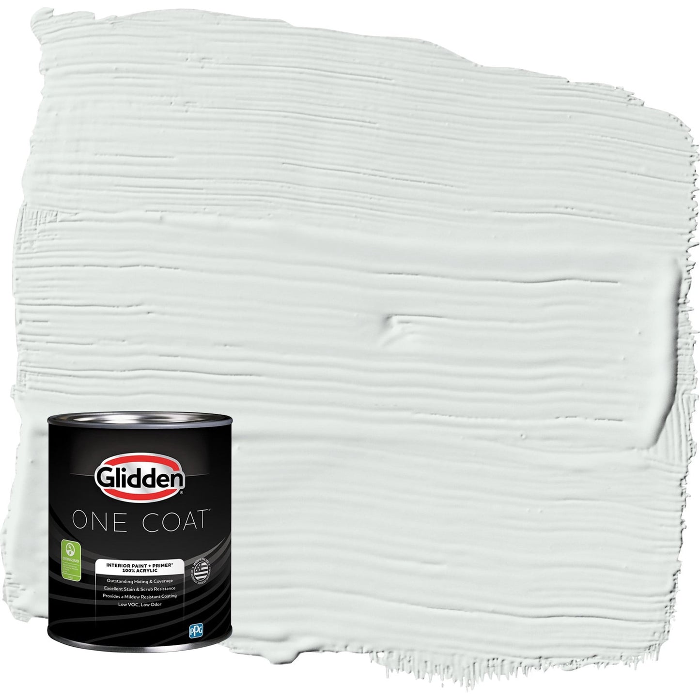 Glidden One Coat Icy Bay / Off-White Eggshell Interior Paint with Primer, 1 Quart