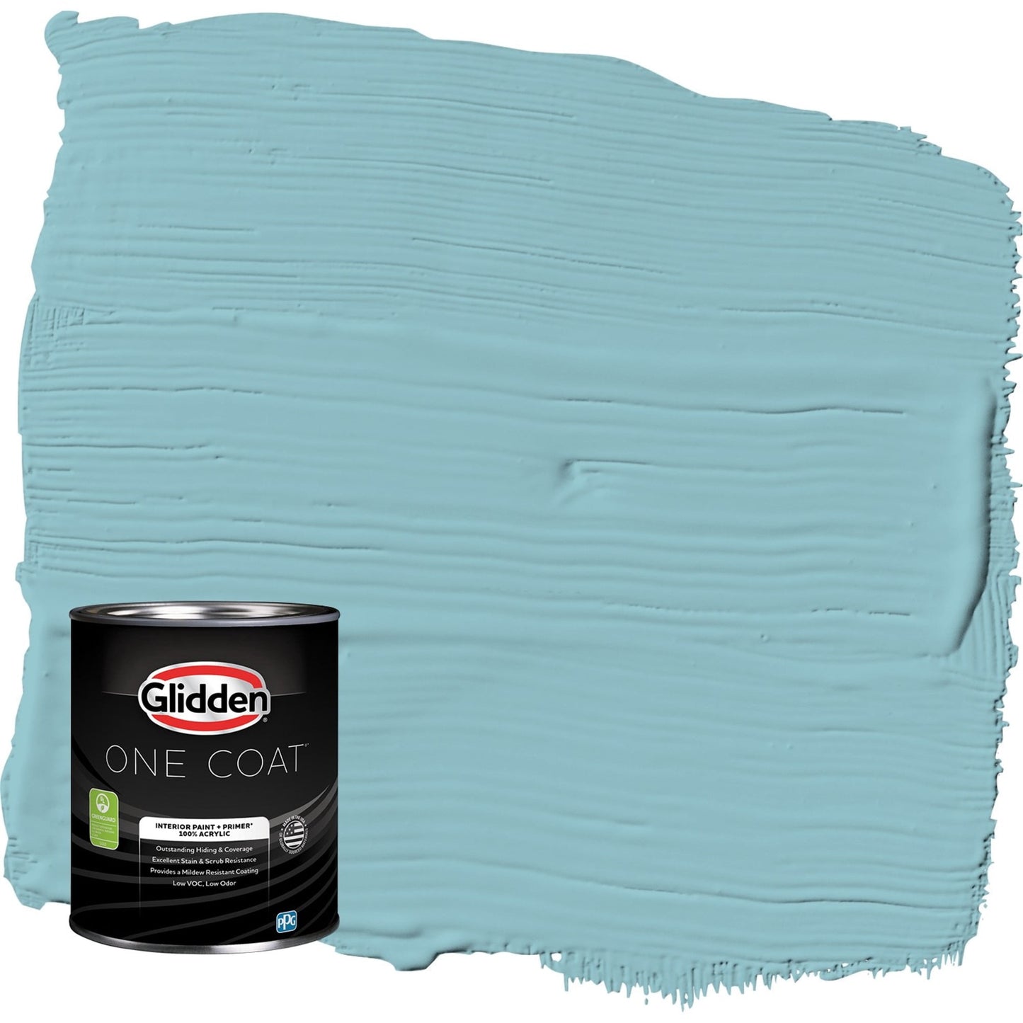Glidden One Coat Kingston Aqua / Blue Flat Interior Paint with Primer, 1 Quart