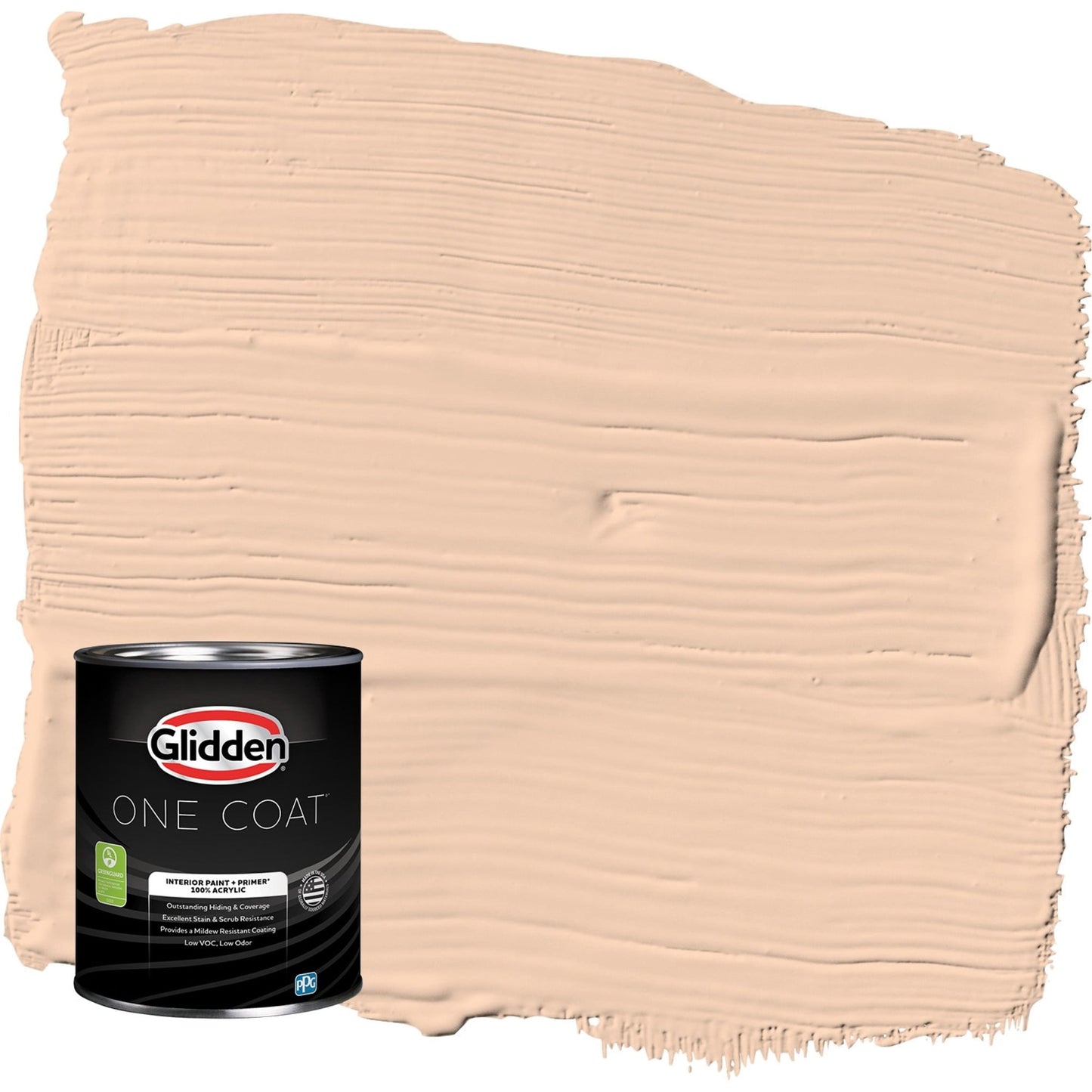 Glidden One Coat Interior Paint and Primer, Peach Darling / Orange, 1 Quart, Eggshell
