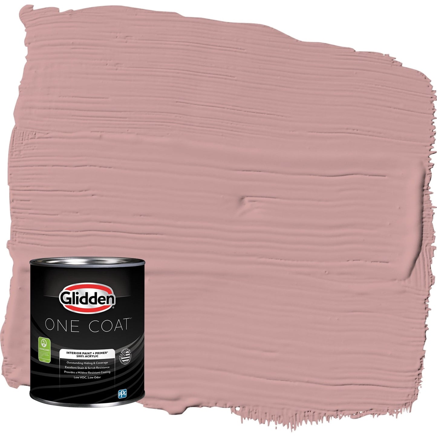 Glidden One Coat Interior Paint and Primer, Pepperberry / Pink, 1 Quart, Eggshell