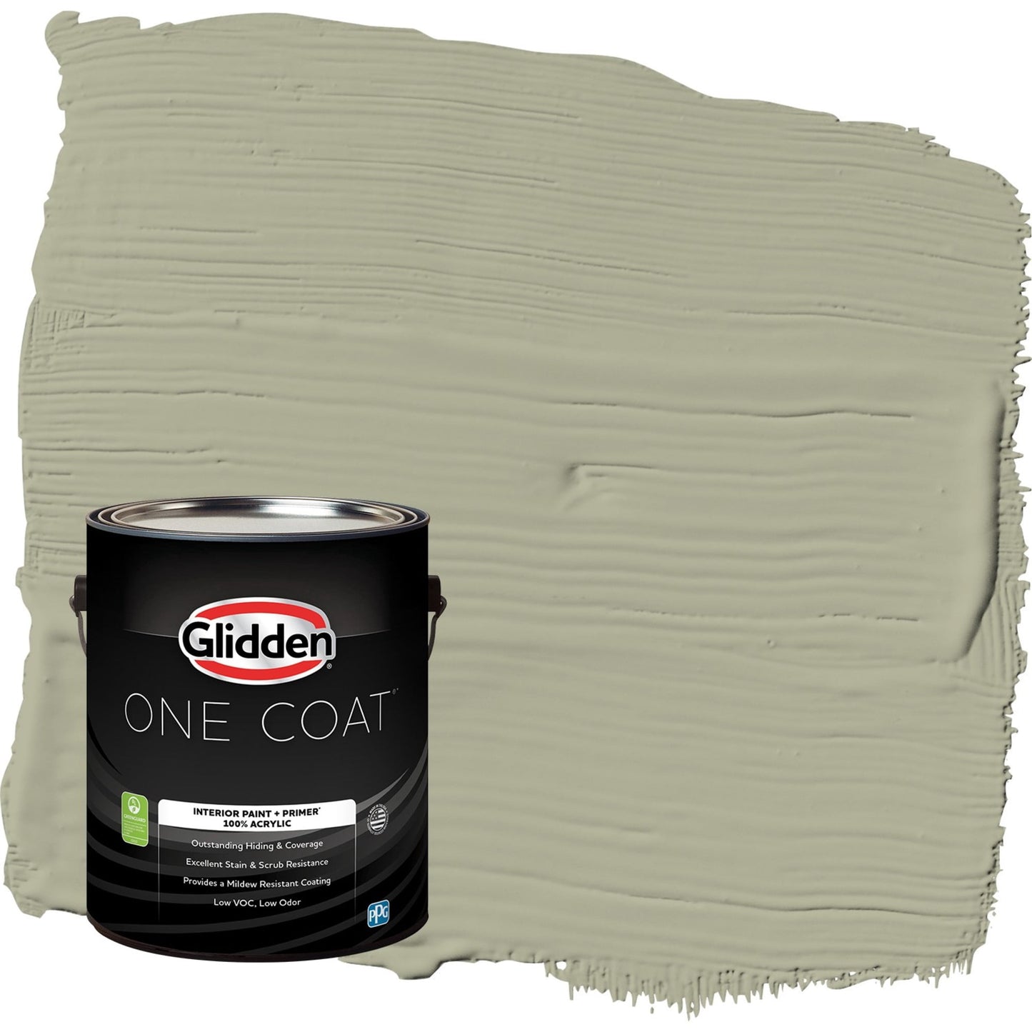 Glidden One Coat Photo Gray / Green Semi-Gloss Interior Paint with Primer, 1 Gallon