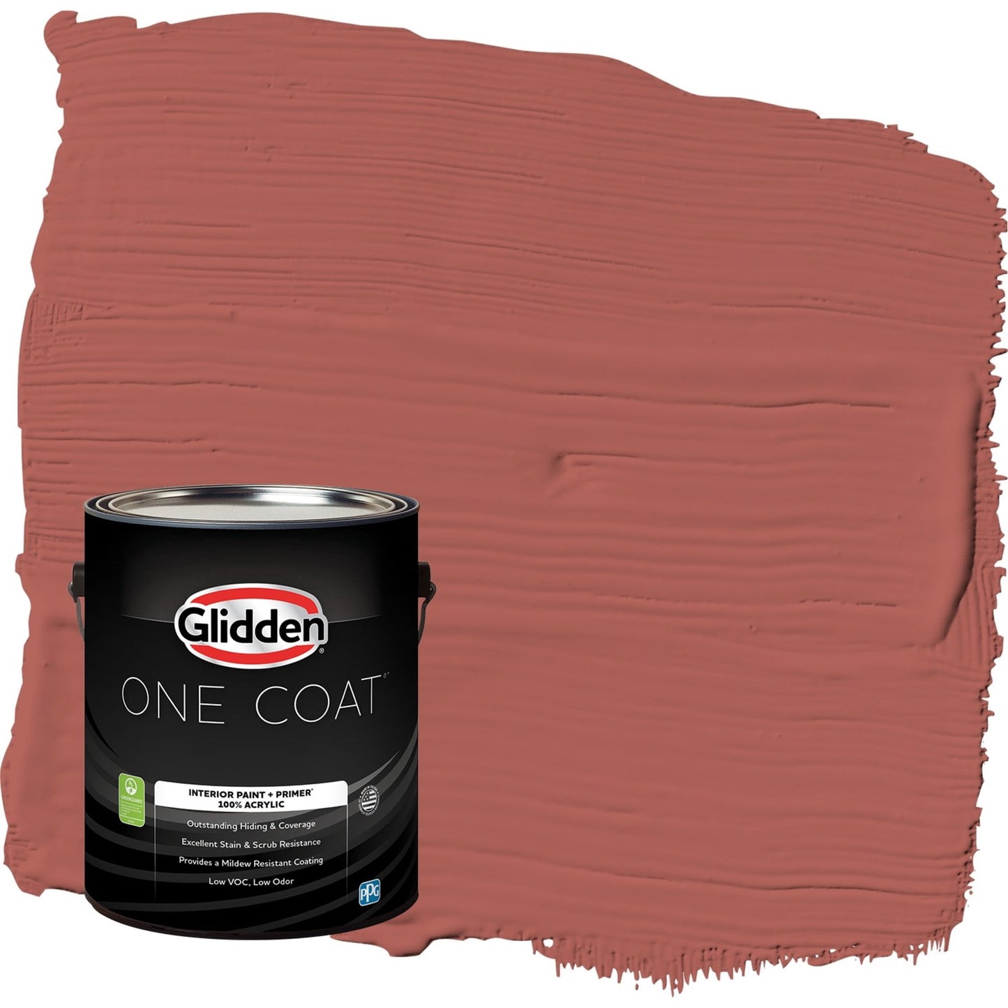 Glidden One Coat Pizza Pie / Red Flat Interior Paint with Primer, 1 Gallon
