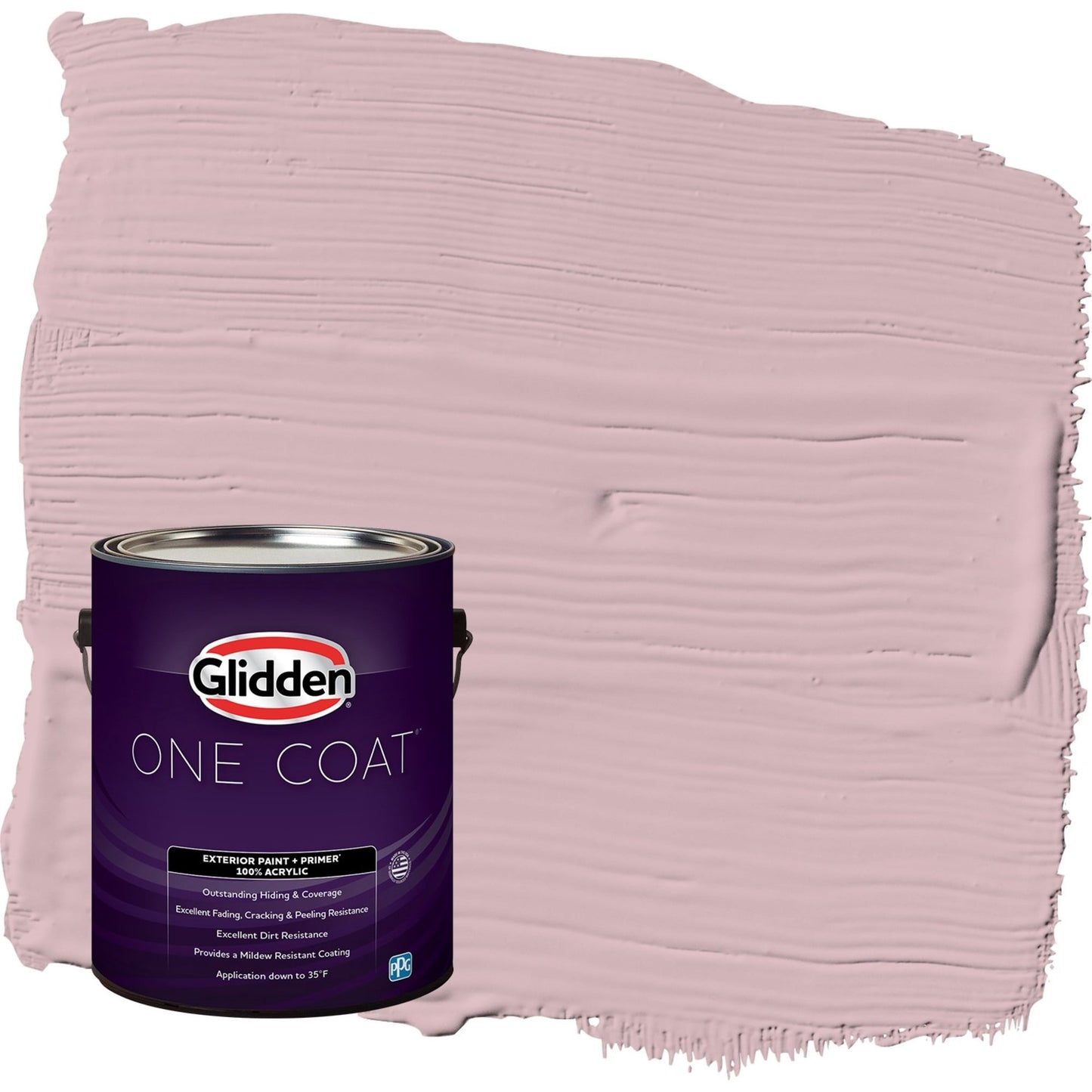 Glidden One Coat Rose Stain / Pink Eggshell Interior Paint with Primer, 1 Gallon