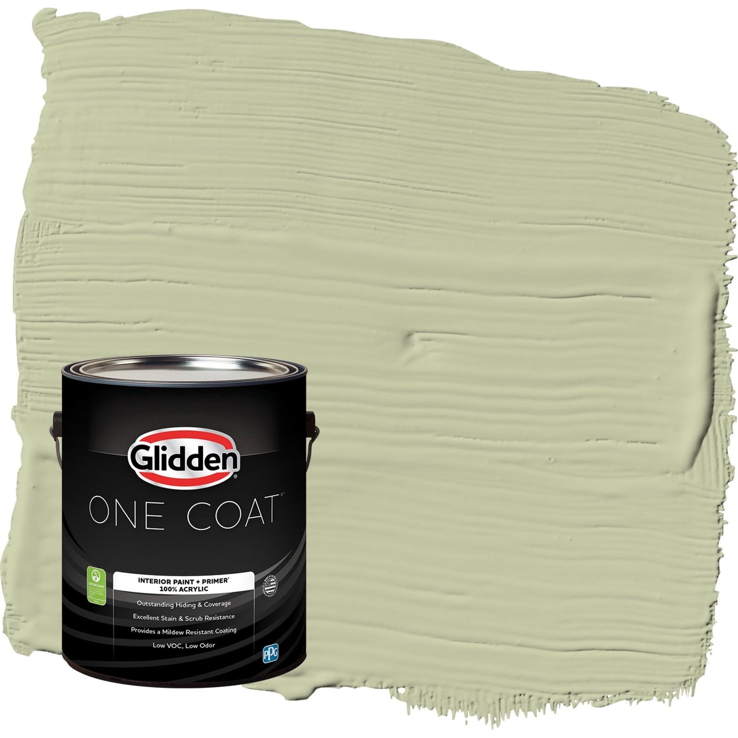 Glidden One Coat Sage Splendor / Green Flat Interior Paint with Primer, 1 Gallon