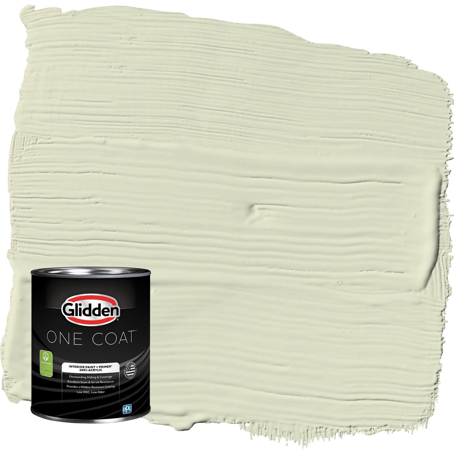 Glidden One Coat Slow Dance / Green Semi-Gloss Interior Paint with Primer, 1 Quart