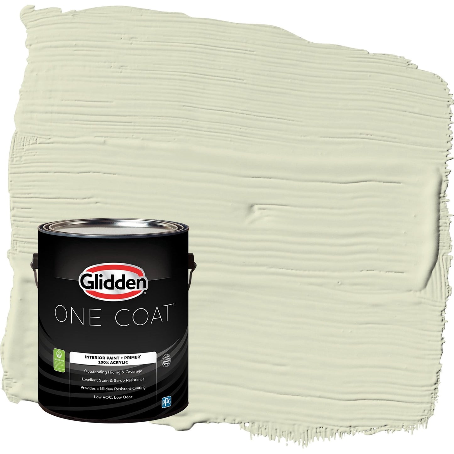 Glidden One Coat Slow Dance / Green Eggshell Interior Paint with Primer, 1 Gallon
