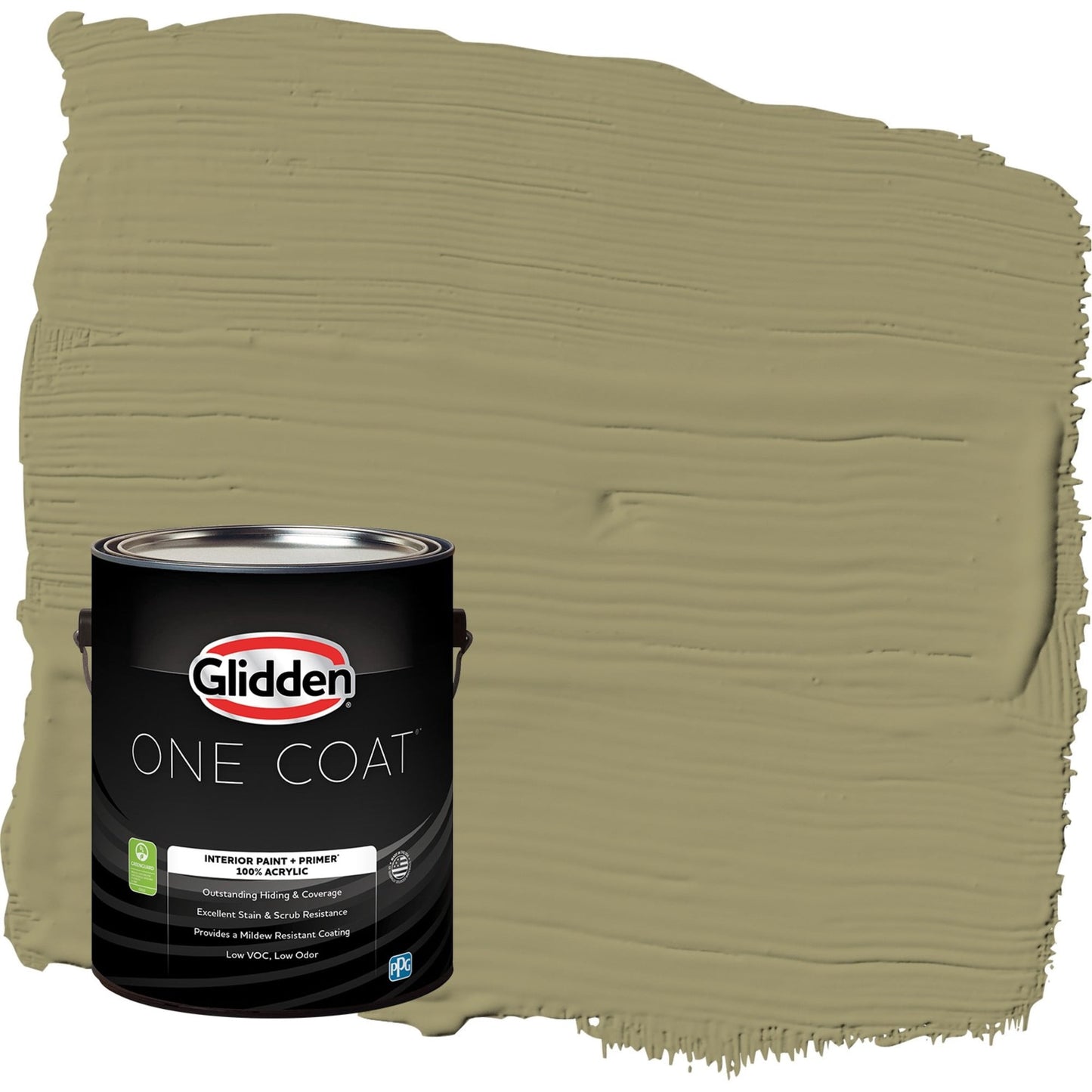 Glidden One Coat Sweet Annie / Green Semi-Gloss Interior Paint with Primer, 1 Gallon