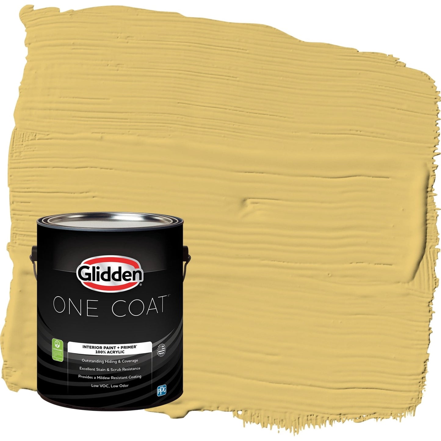Glidden One Coat Tropical Siesta / Yellow Eggshell Interior Paint with Primer, 1 Gallon