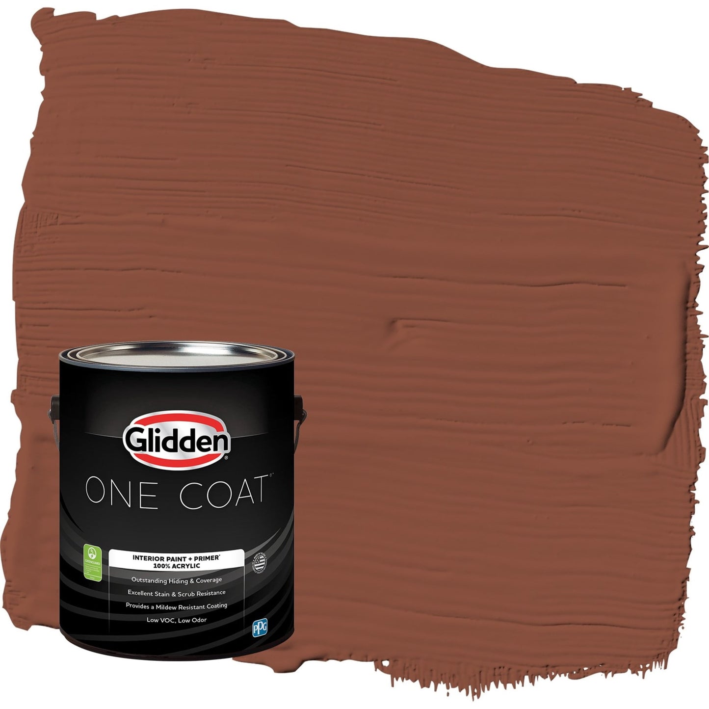 Glidden One Coat Warm Wassail / Orange Eggshell Interior Paint with Primer, 1 Gallon
