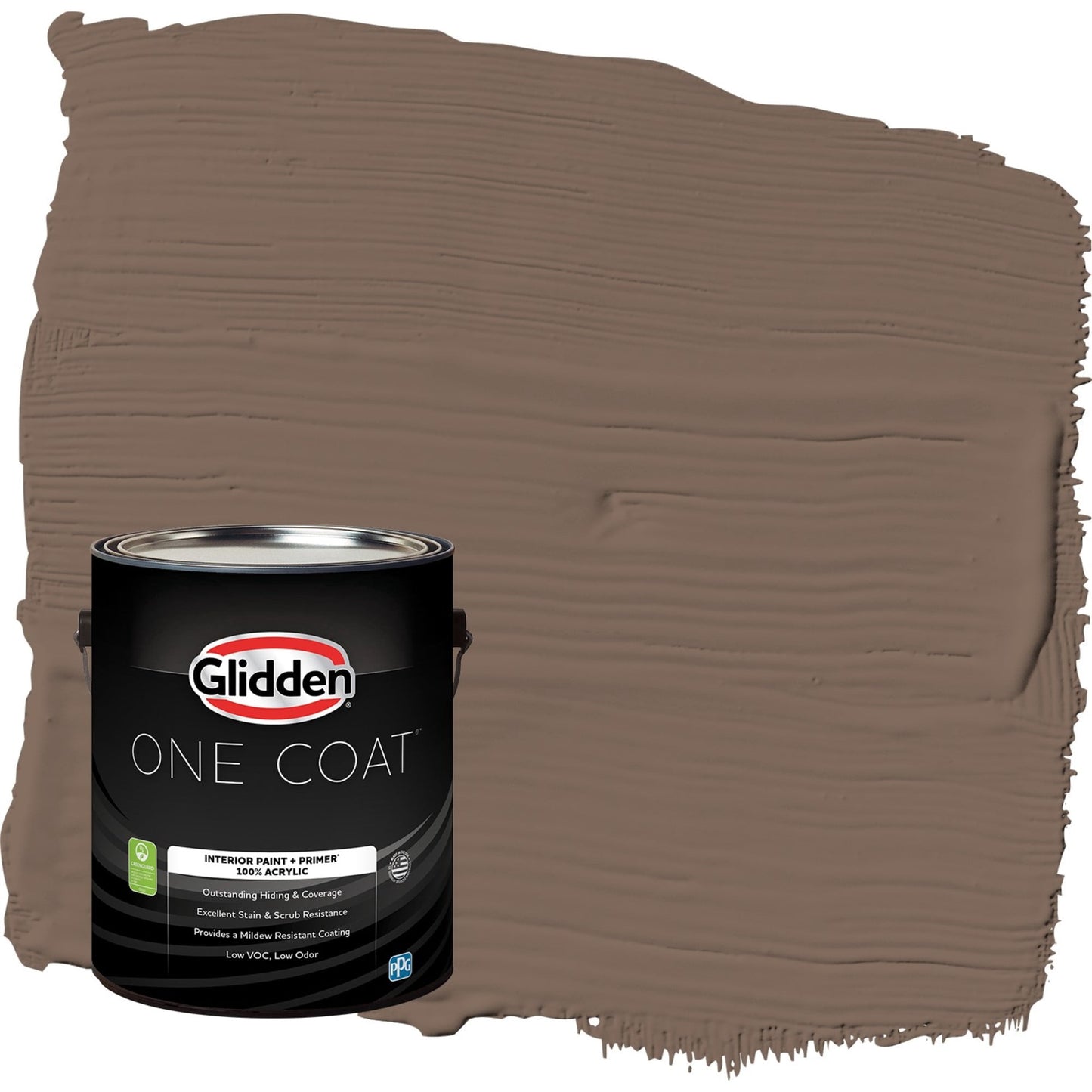Glidden One Coat Warrior / Brown Flat Interior Paint with Primer, 1 Gallon