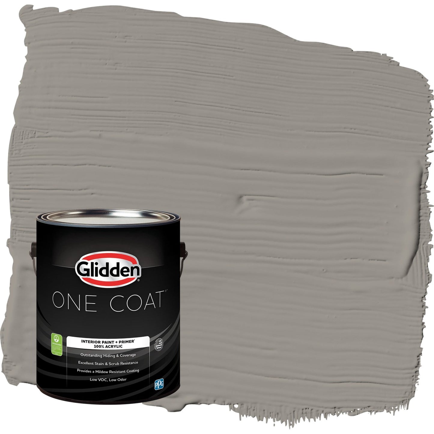 Glidden One Coat Lazy Afternoon / Gray Eggshell Interior Paint with Primer, 1 Gallon