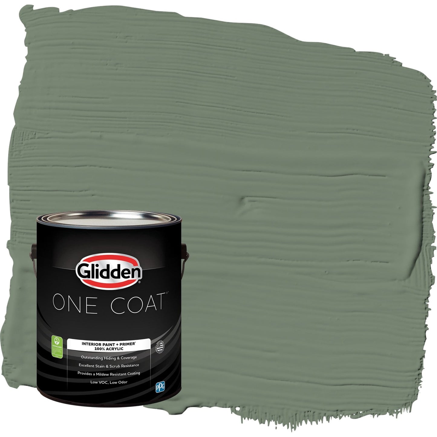 Glidden One Coat Lottery Winnings / Green Flat Interior Paint with Primer, 1 Gallon