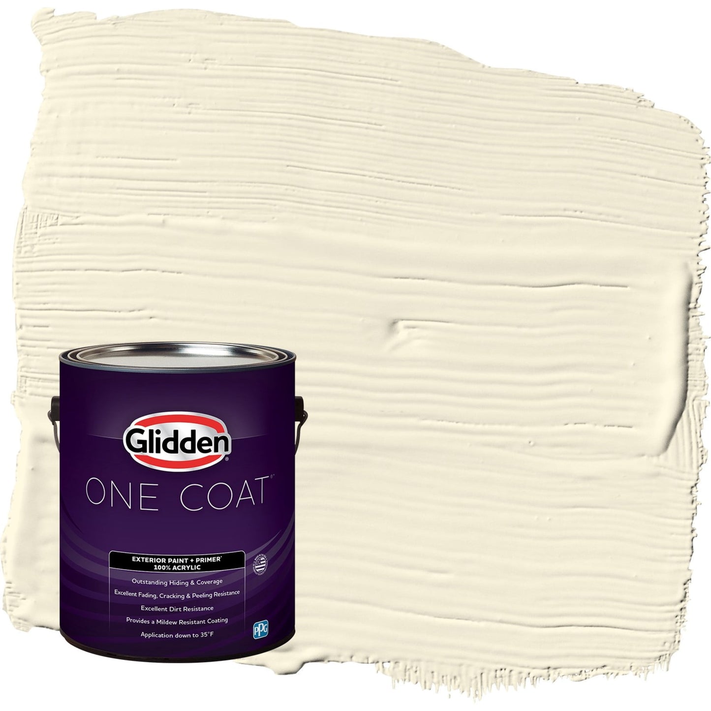 Glidden One Coat Mesa Beige / Yellow Satin Exterior Paint with Primer, 1 Gallon
