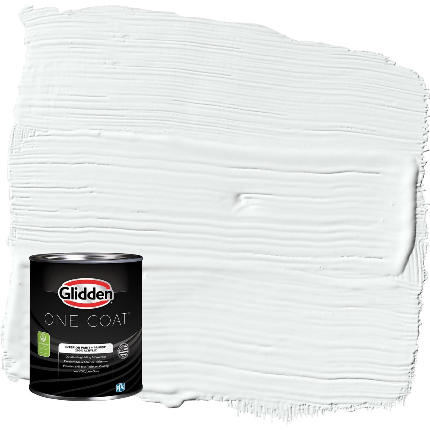 Glidden One Coat Moonlit Snow / Gray Flat Interior Paint with Primer, 1 Quart