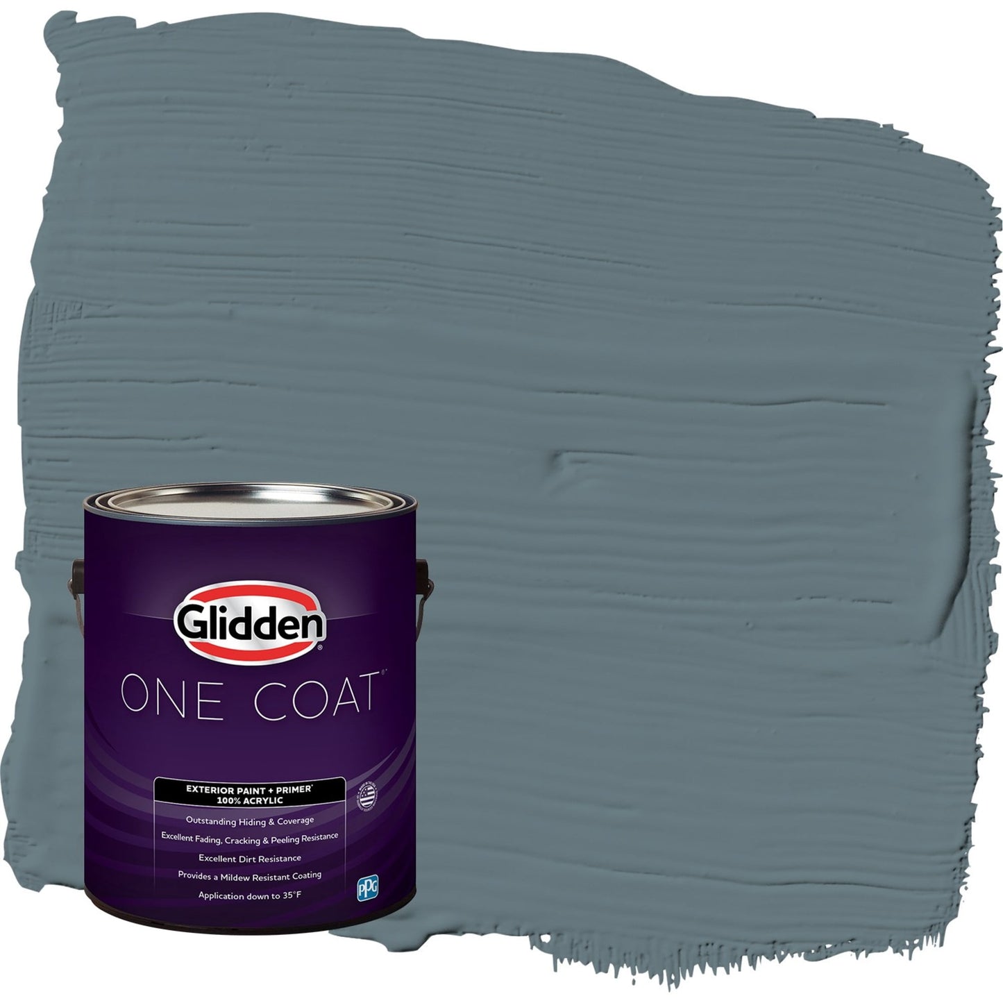 Glidden One Coat Night Rendezvous / Blue Flat Exterior Paint with Primer, 1 Gallon
