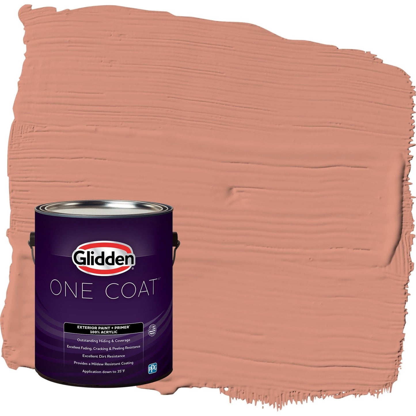 Glidden One Coat Orange Essential / Orange Satin Exterior Paint with Primer, 1 Gallon