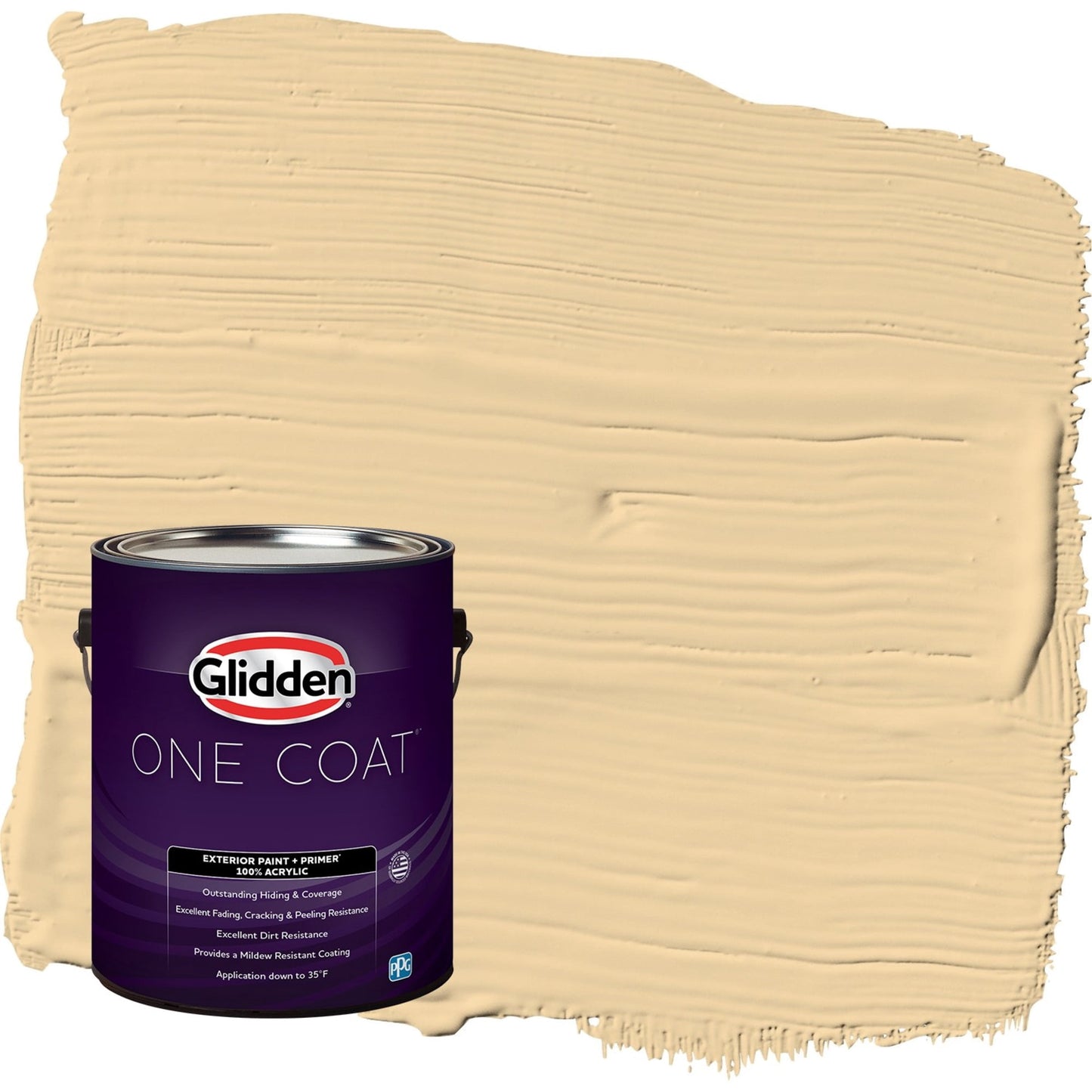Glidden One Coat Spice is Nice / Yellow Satin Exterior Paint with Primer, 1 Gallon