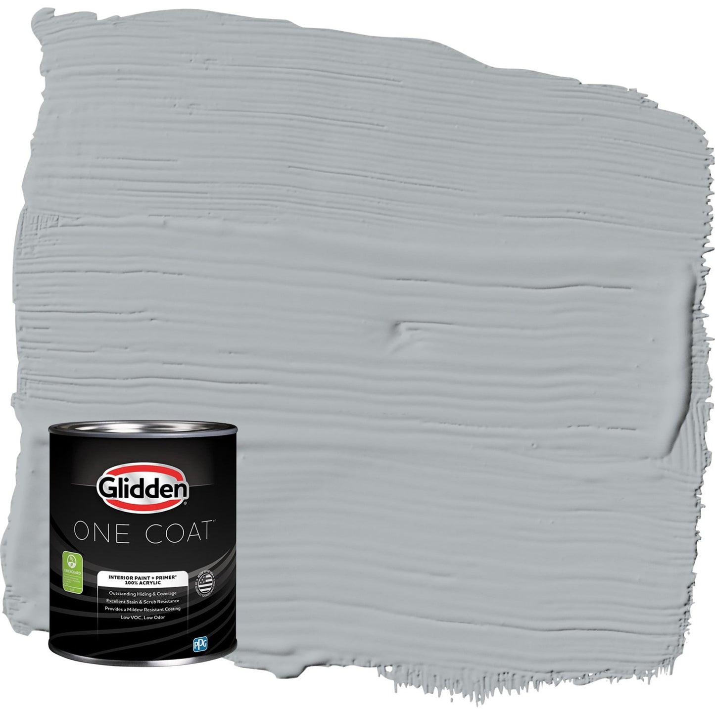 Glidden One Coat Stargazer / Gray Eggshell Interior Paint with Primer, 1 Quart