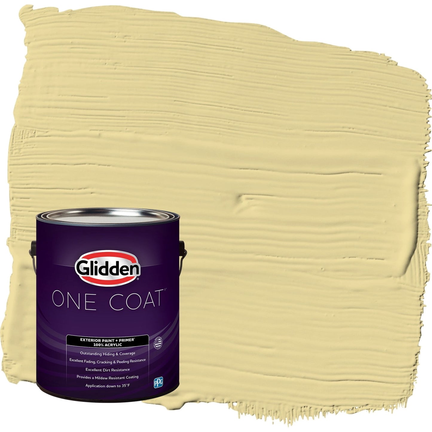 Glidden One Coat Twinkle Toes / Green Satin Exterior Paint with Primer, 1 Gallon