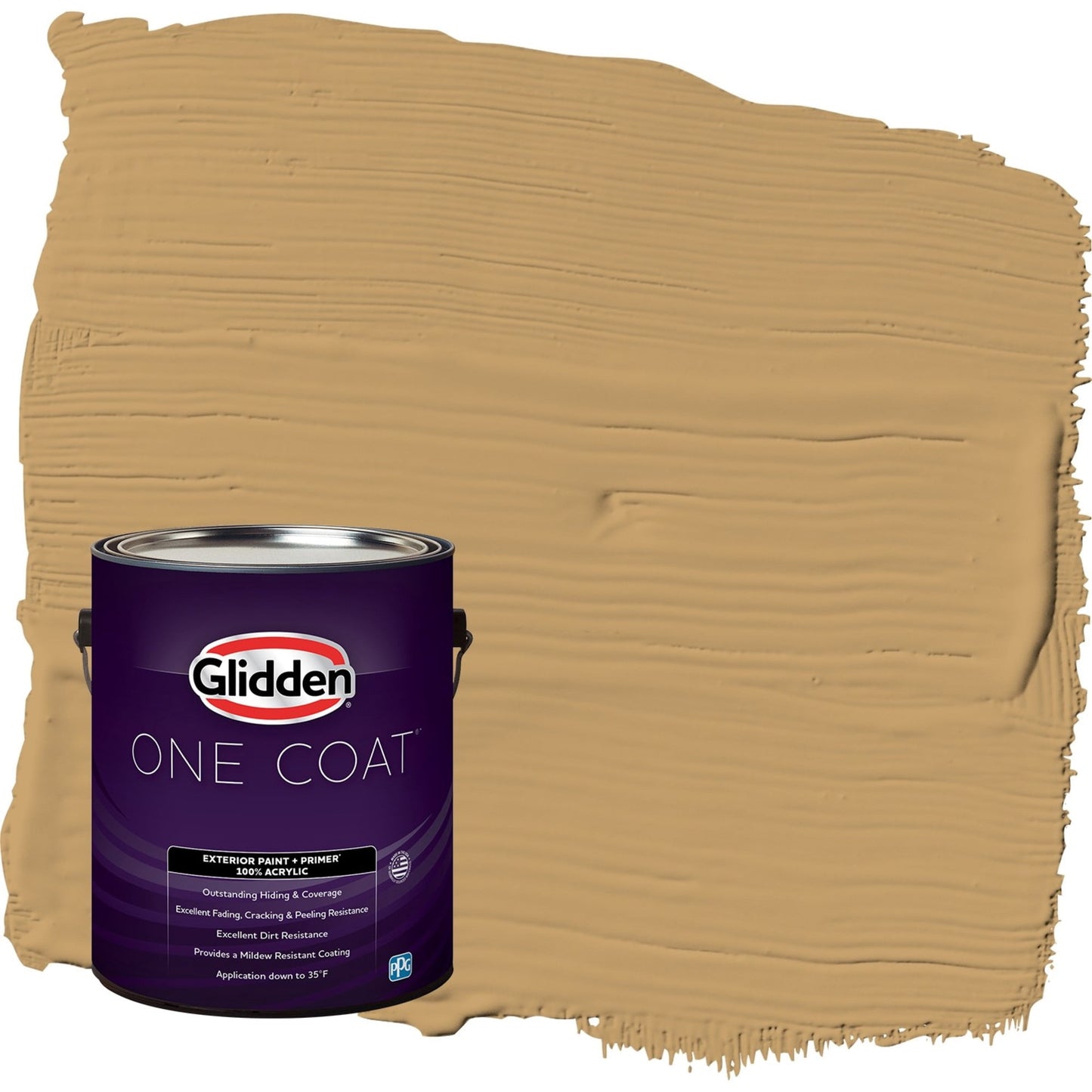 Glidden One Coat Welcome Home / Yellow Satin Exterior Paint with Primer, 1 Gallon