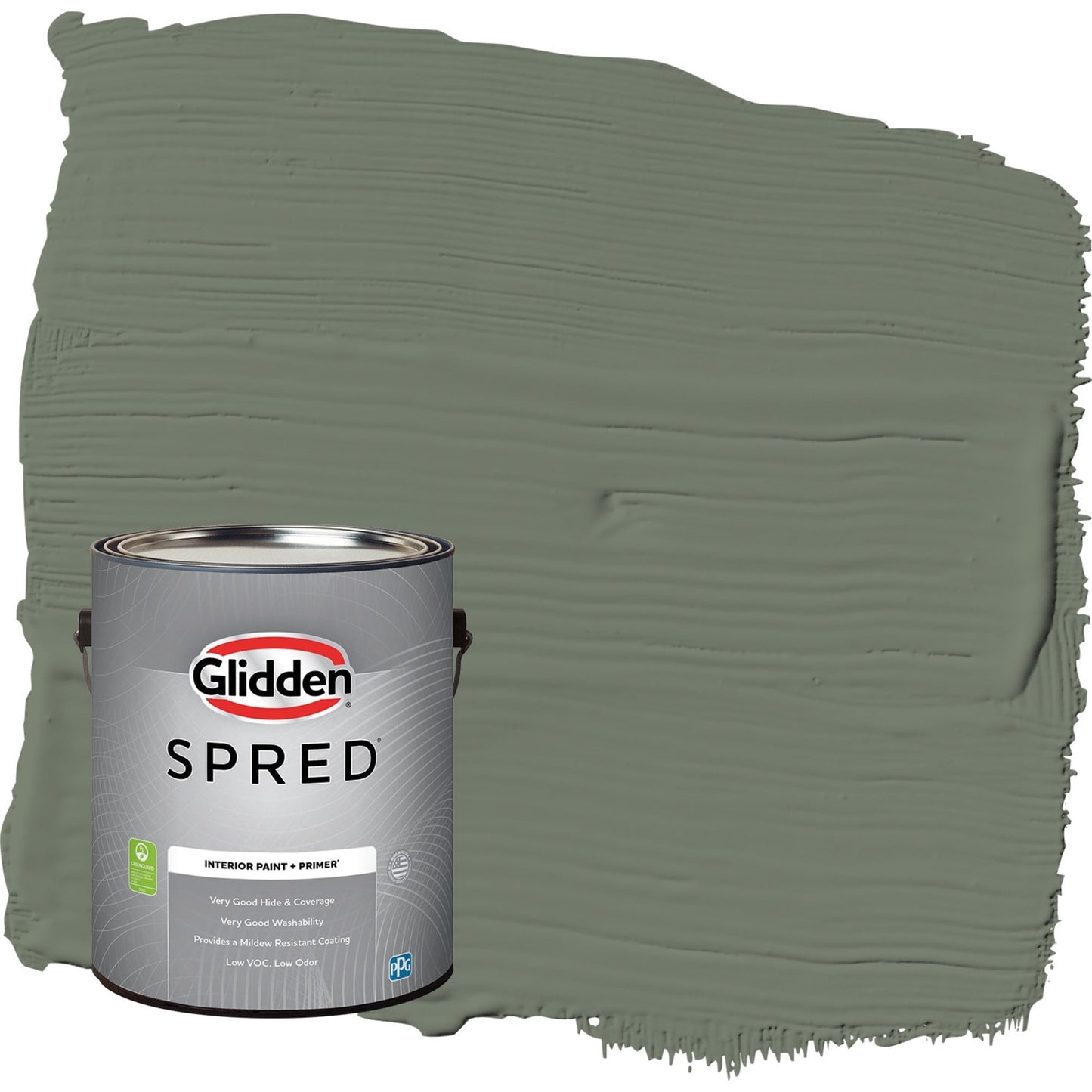 Glidden Spred Thyme Green / Green, Eggshell Interior Paint with Primer, 1 Gallon
