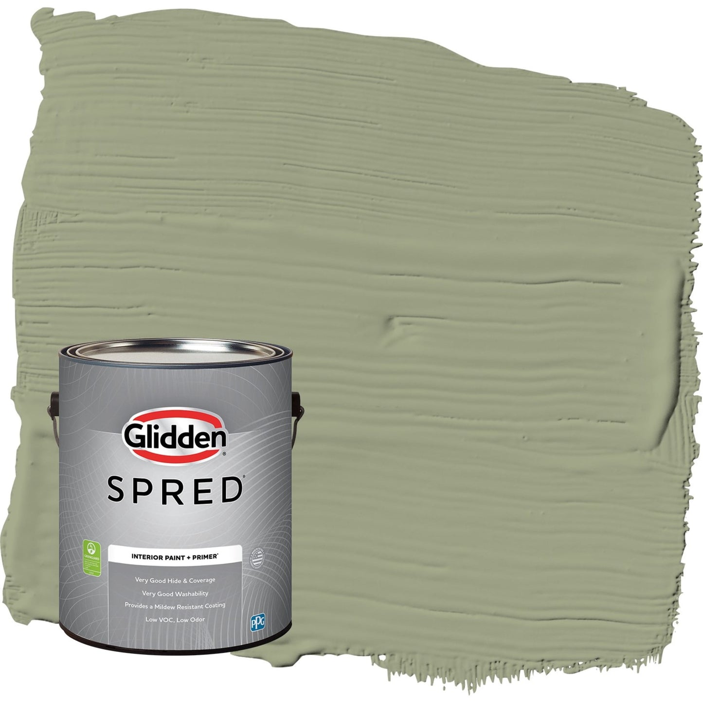 Glidden Spred Zebra Grass / Green, Flat Interior Paint with Primer, 1 Gallon