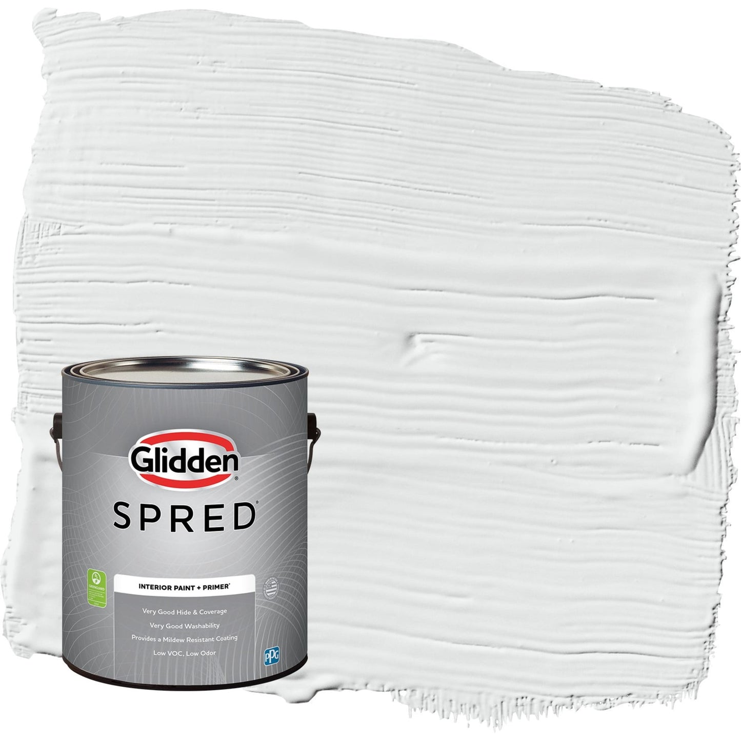 Glidden Spred Radisson / White Flat Interior Paint with Primer, 1 Gallon