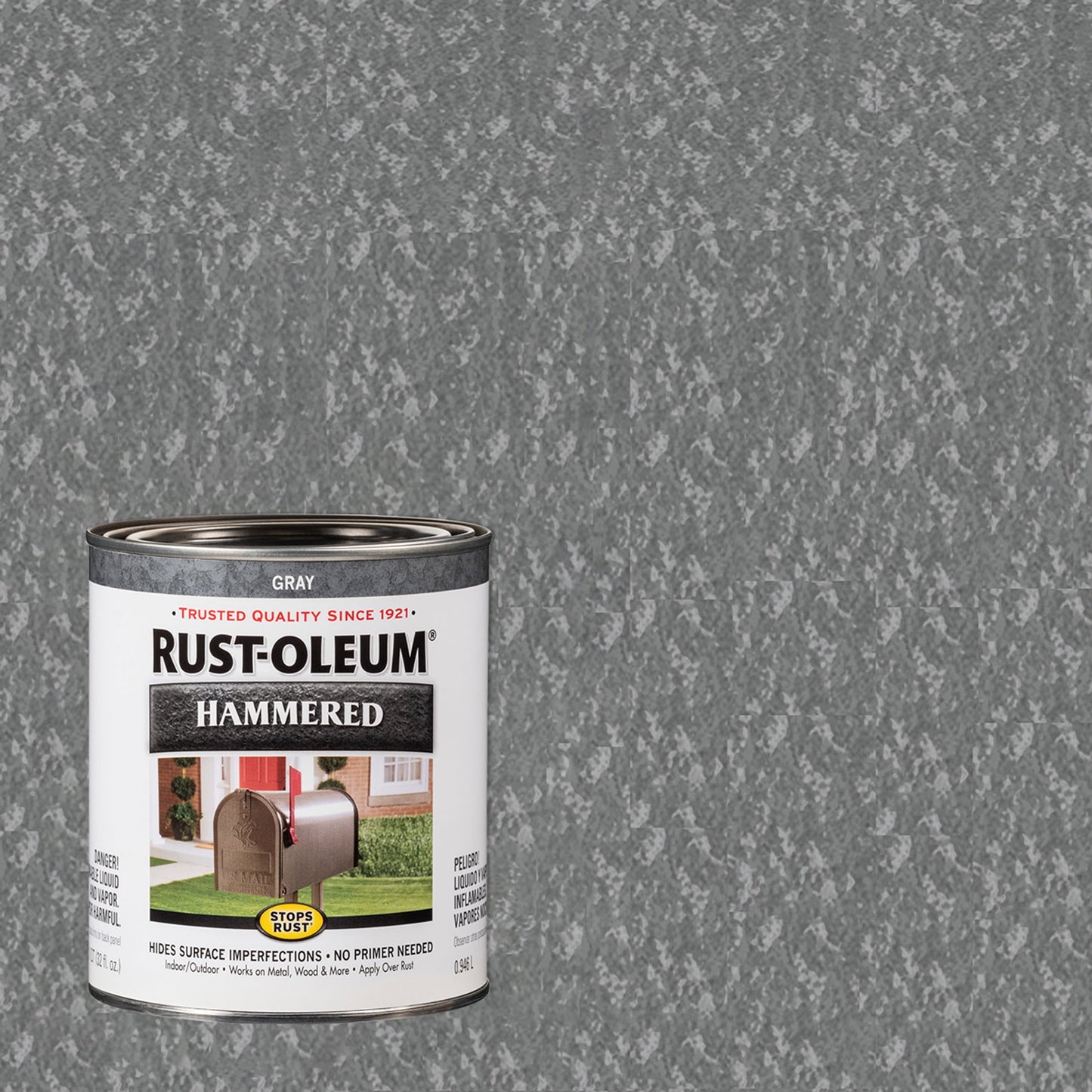 2 Pack, Gray, Rust-Oleum Stops Rust Hammered Paint- Quart