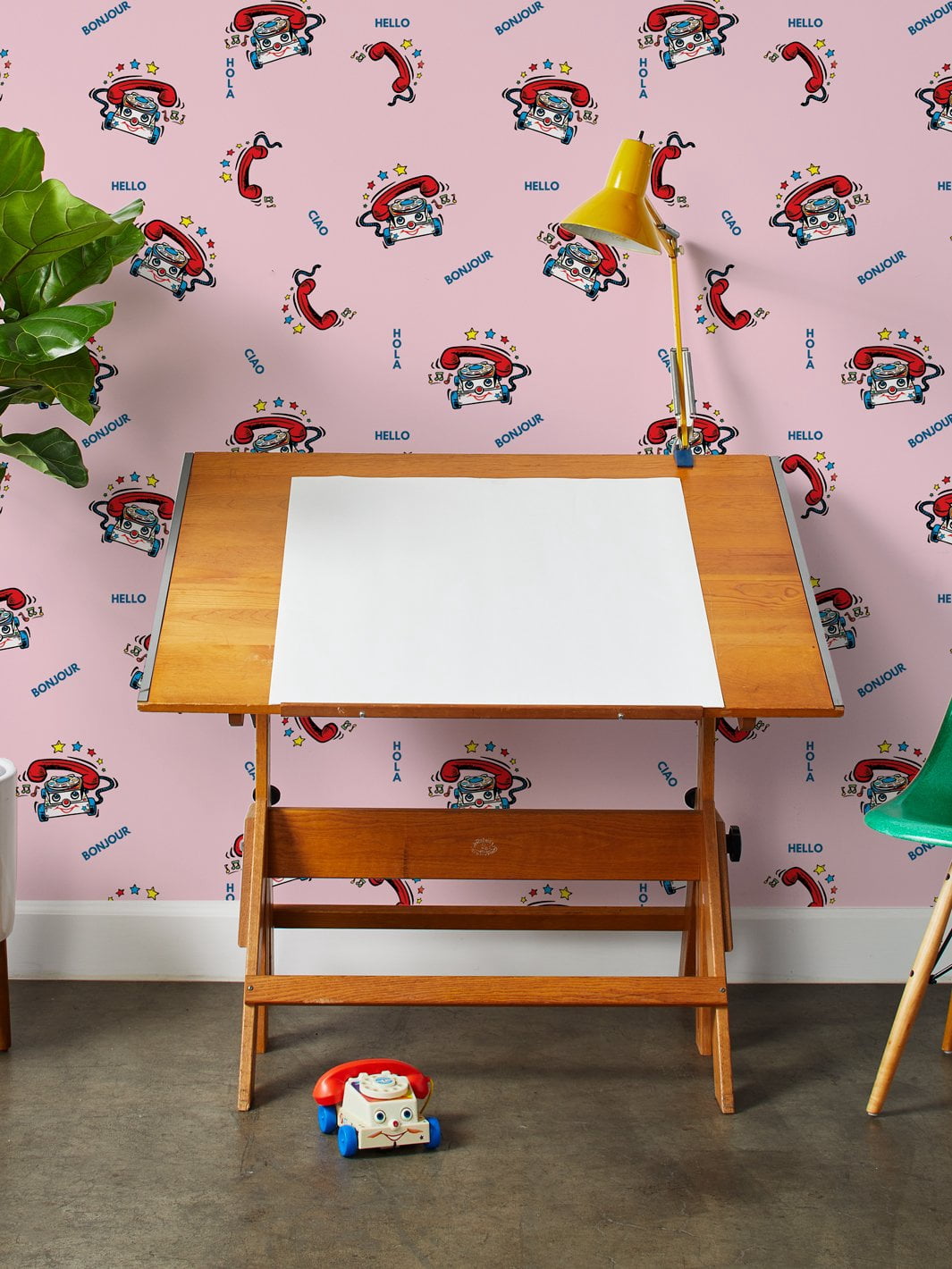 Greetings and Chatter Removable Vinyl Wallpaper By Fisher-Price - Pink