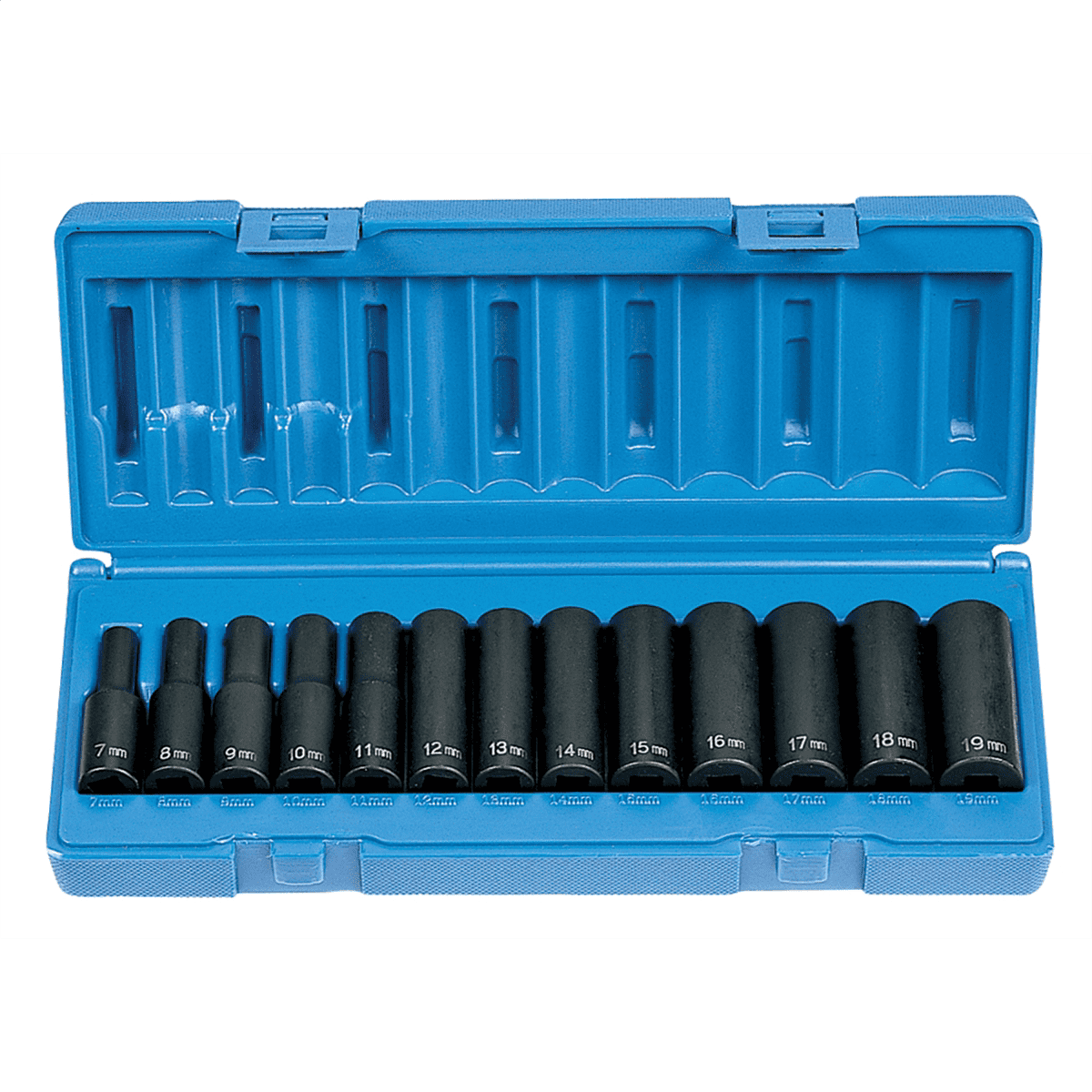 1203MD Juego Métrico Profundo Neumático Gris de 13 Piezas con Transmisión de 3/8" - 12 Puntos