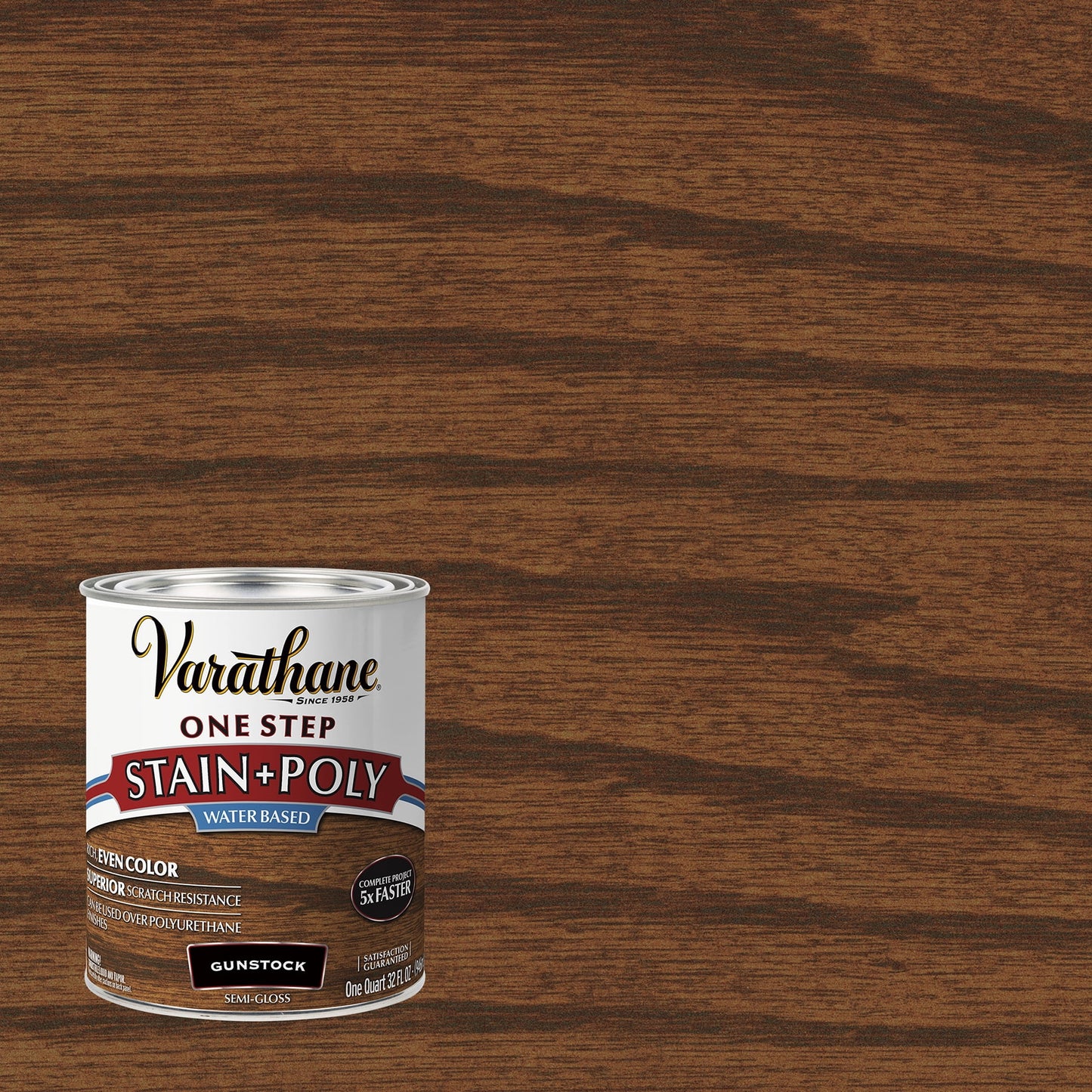 2 Pack, Gunstock, Varathane Stain + Polyurethane, Semi-Gloss -384368, Quart