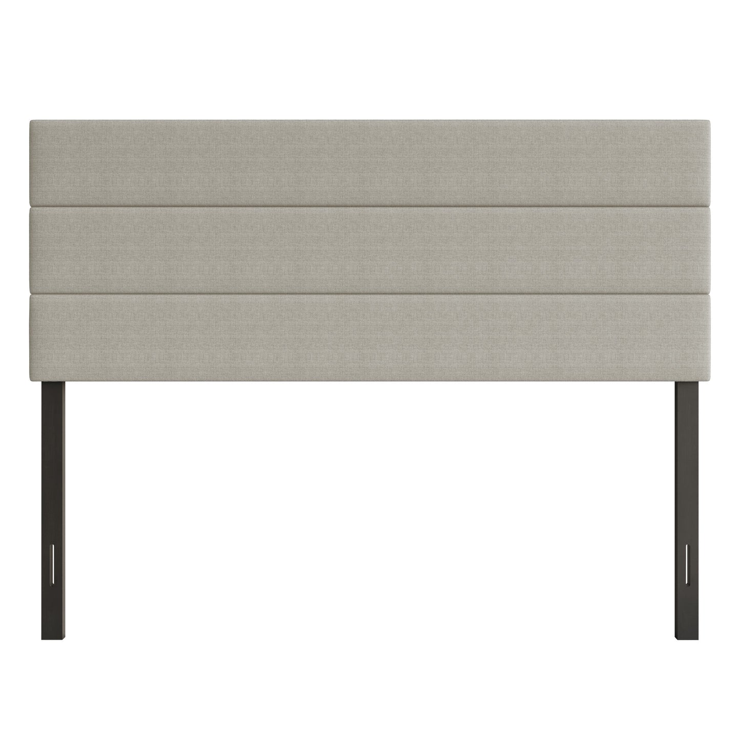 Home Design Etta Full Upholstered Headboard with Channel Tufting and Foam Padding, Warm Gray, Easy assembly