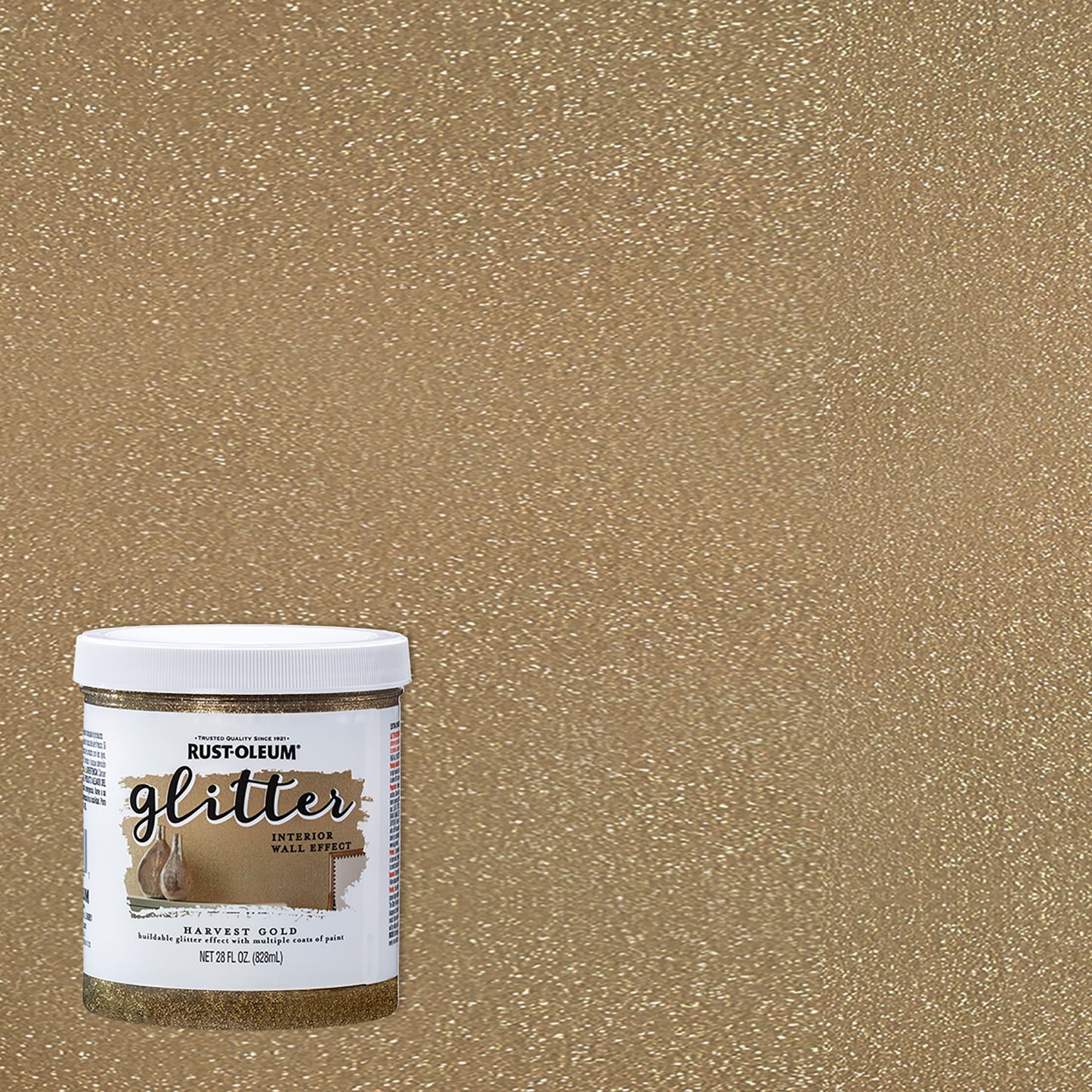 2 Pack, Harvest Gold, Rust-Oleum Specialty Glitter Interior Wall Paint, Quart