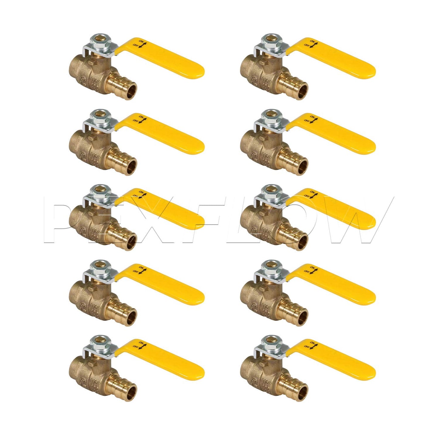 Heavy Duty Brass Full Port PEX Ball Valve with 1/2 in. SWT x 1/2 in. PEX Connections (10 Pack)