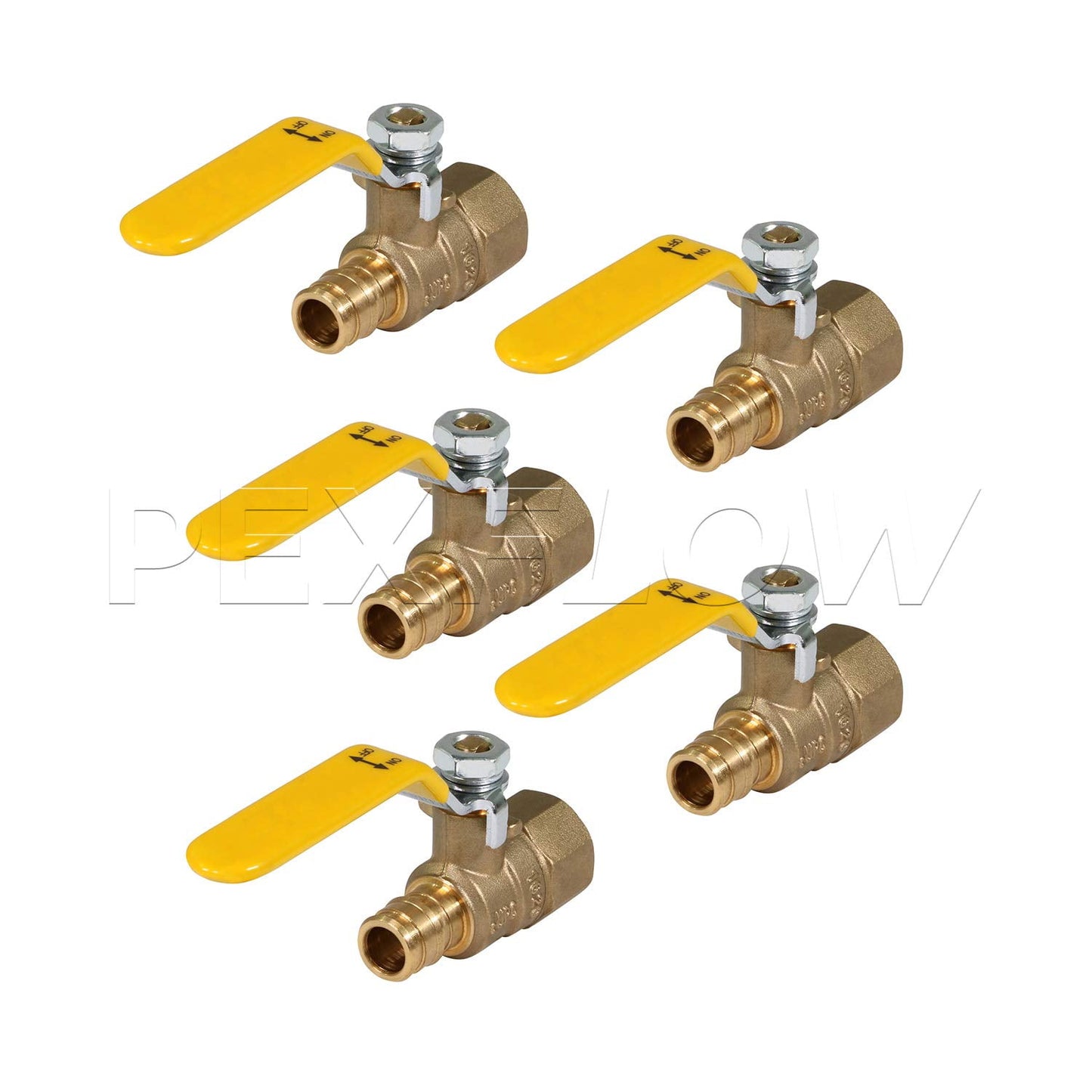 Heavy Duty Brass Full Port PEX Ball Valve with 1 in. FIP x 1 in. PEX Connections (5 Pack)