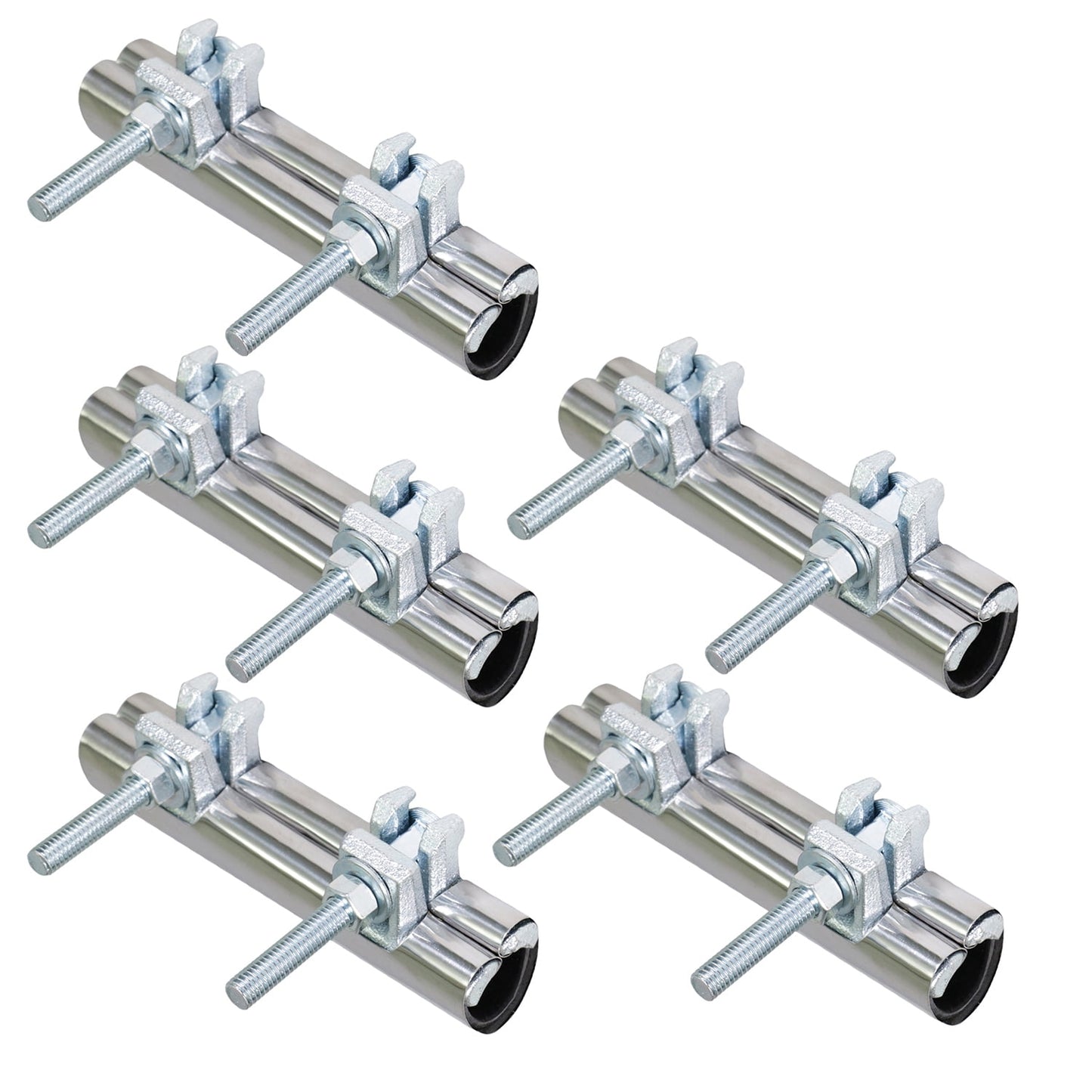 Highcraft Pipe Repair Clamp 1/2" One Bolt, 6" Long Stainless Steel (5 Pack)