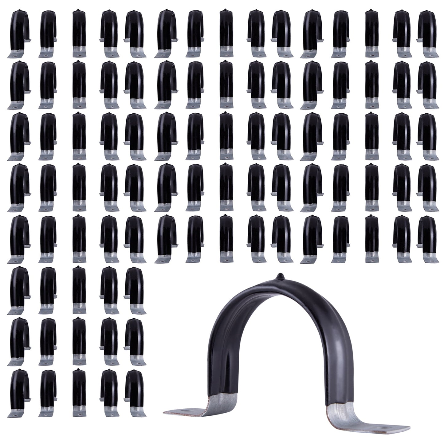 Highcraft Pipe Strap U Bracket 1/2" w/ Plastic Coating, Galvanized- 100 Pk