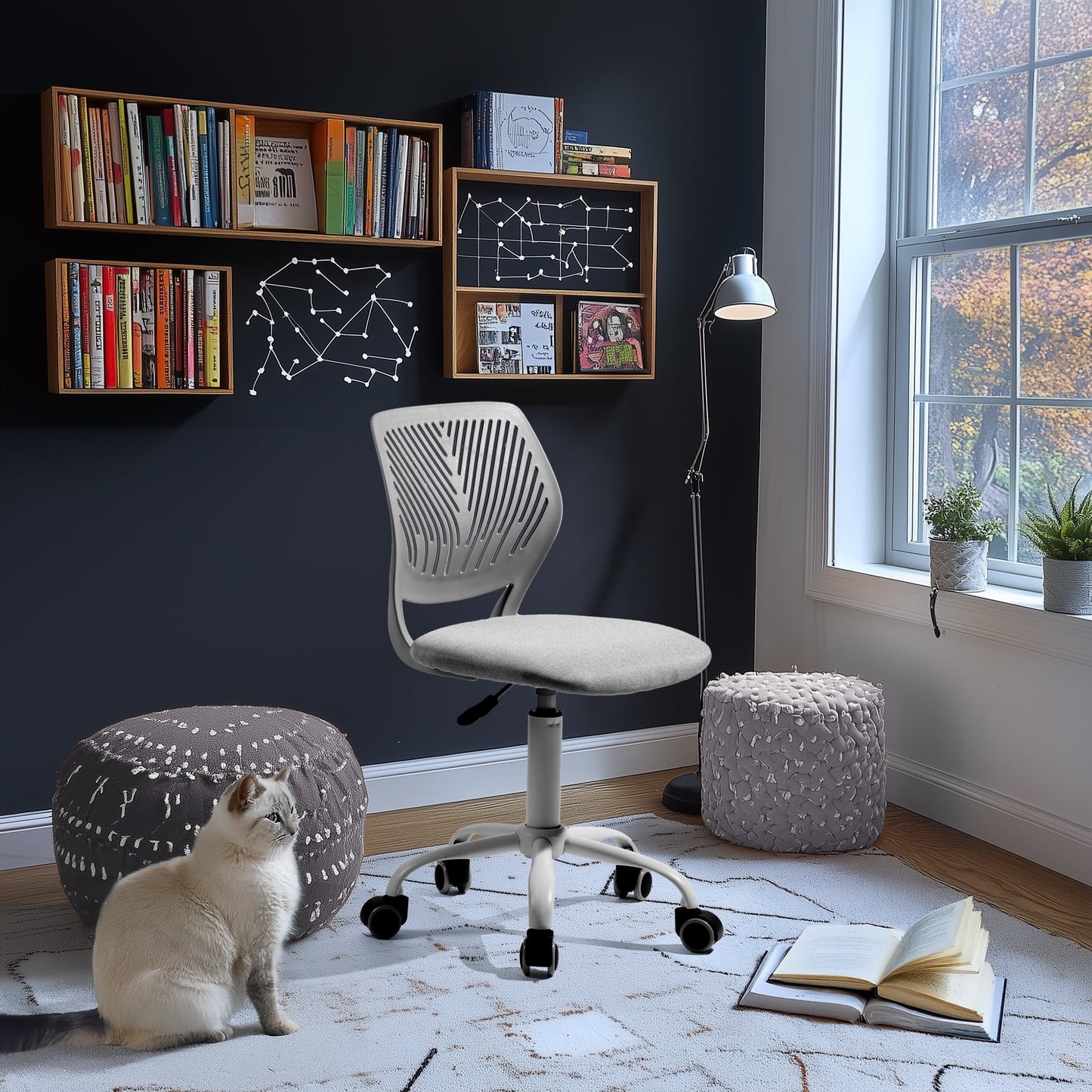 Homy Casa Swivel School Student Chair with Adjustable Height – Ideal for Classrooms, Reading Areas