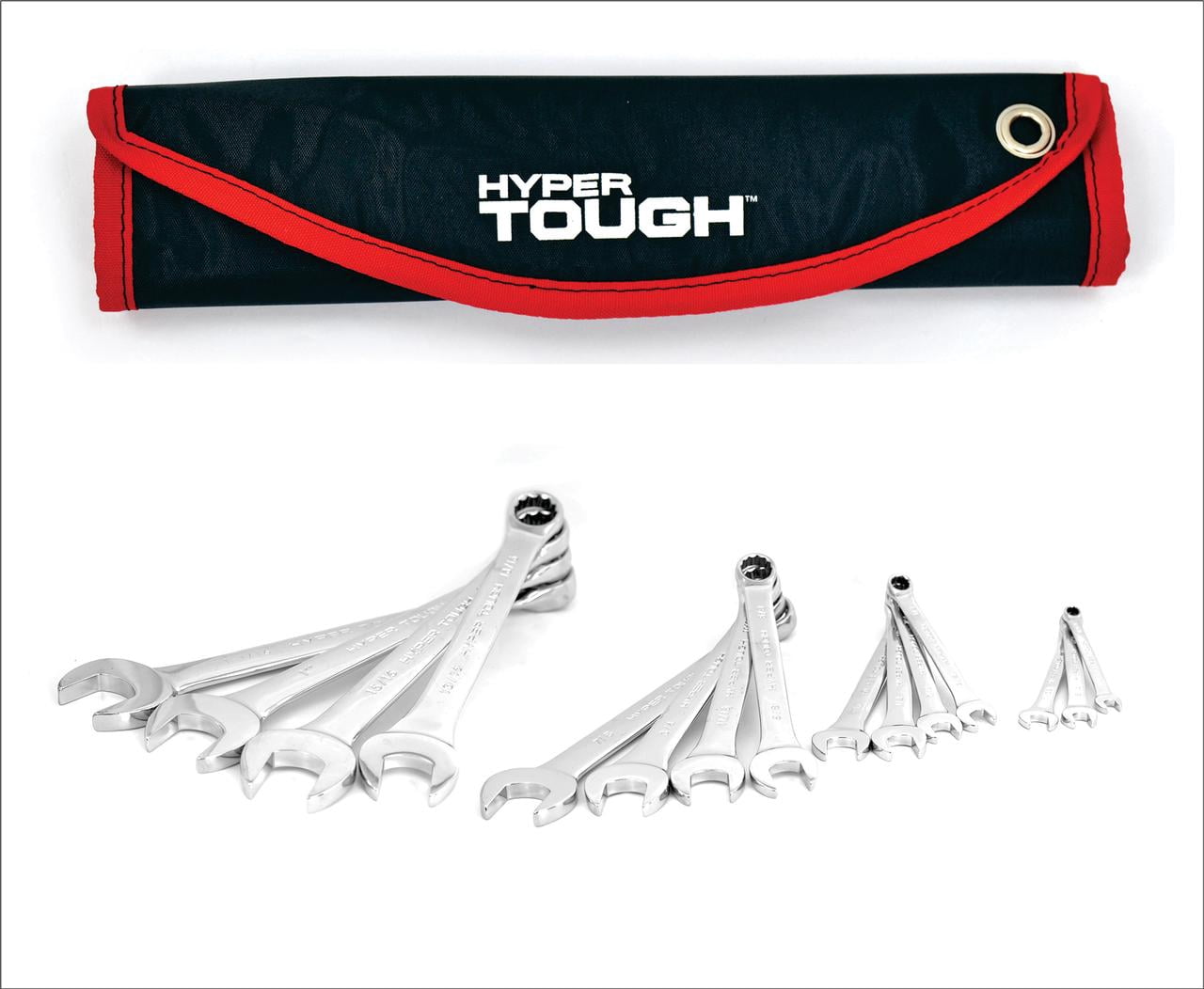 Hyper Tough Juego de 15 Llaves de Combinación SAE