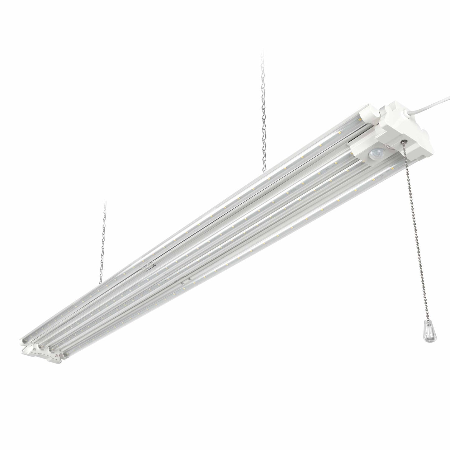 Hyper Tough 7000 Lumen 4 ft LED Garage Shop Light, 4-Tube Linkable Fixture with Motion Sensor and Adjustable Panels
